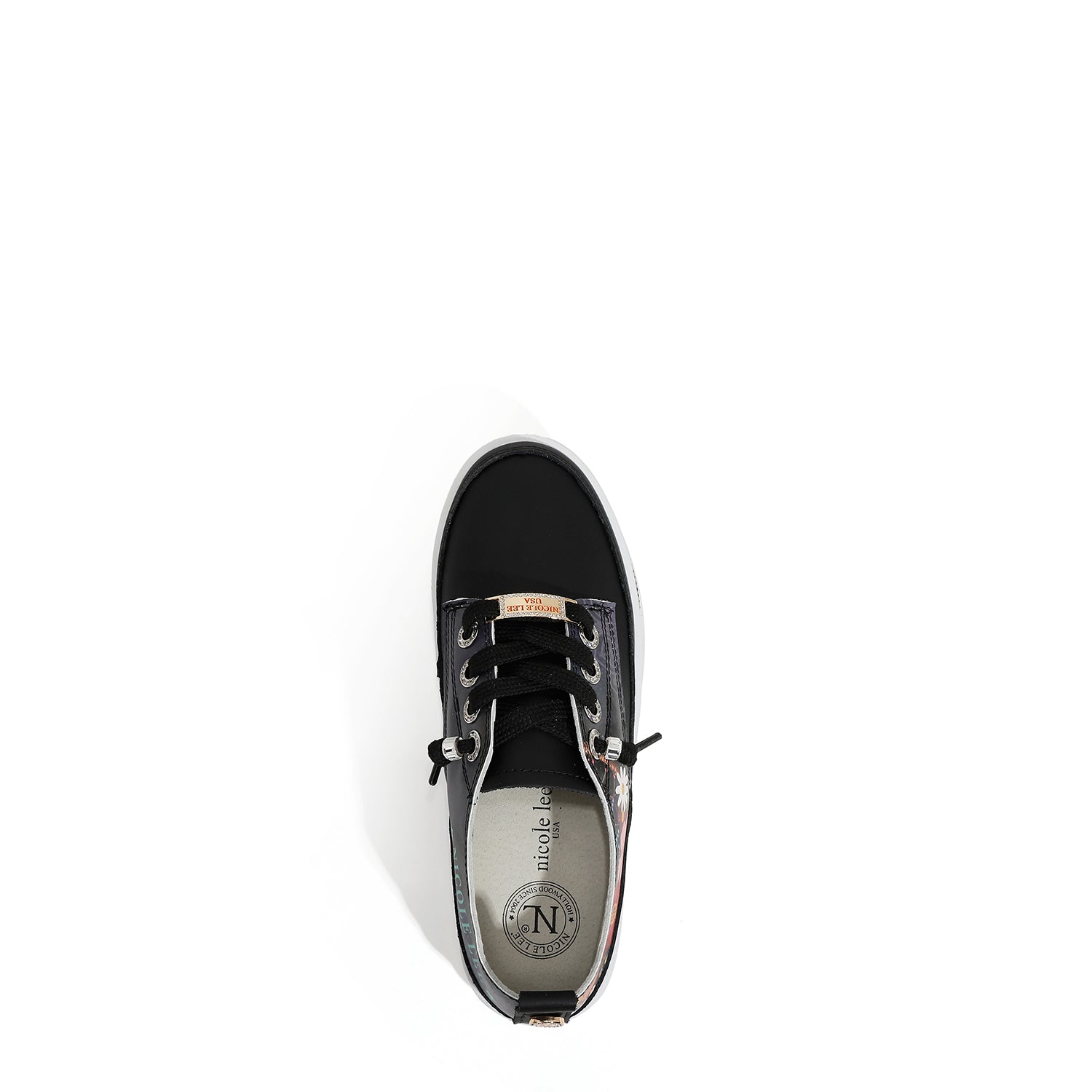 LEATHER SNEAKER WITH PLATFORM AND RHINESTONE (<tc>DREAM COMES TRUE</tc>)