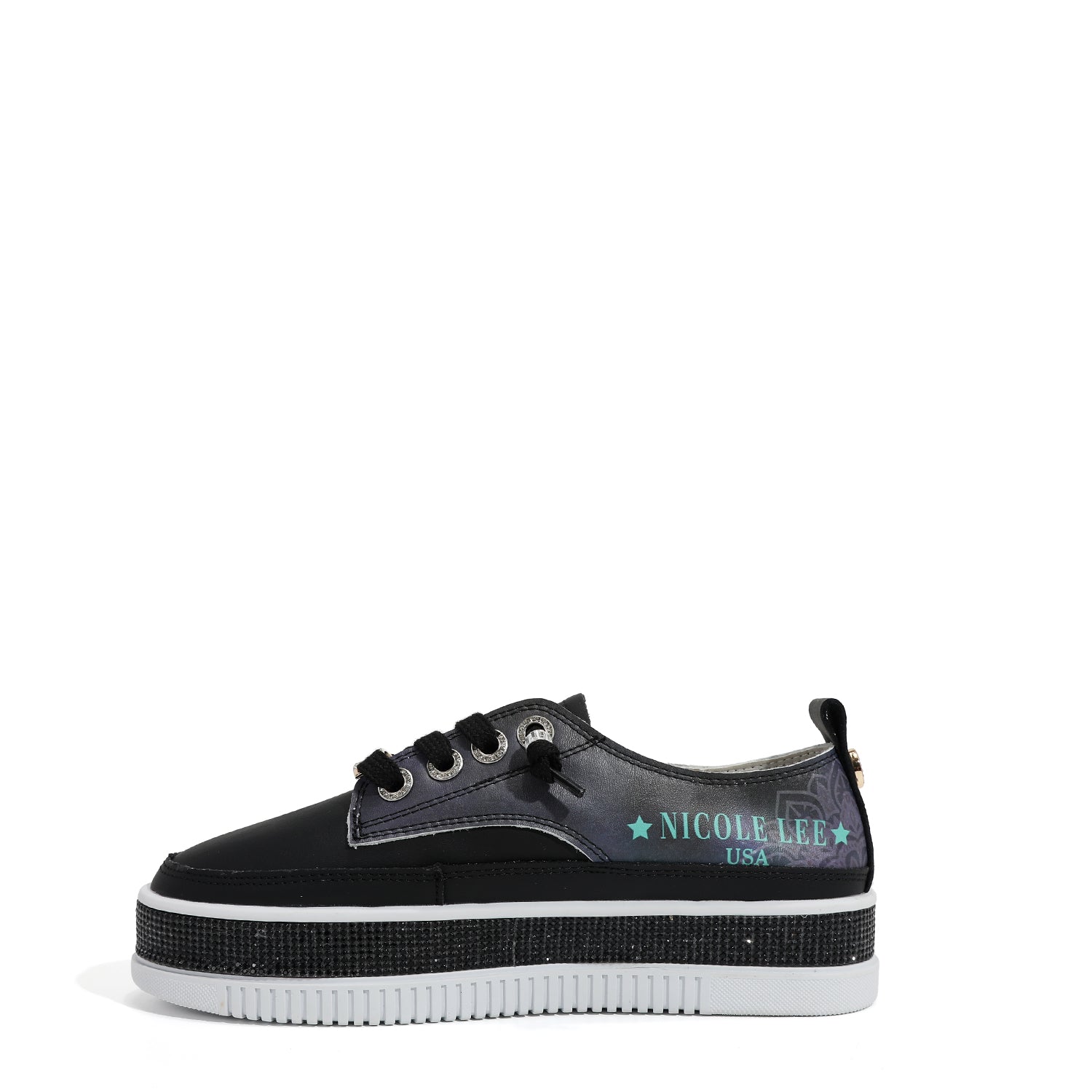 SNEAKER IN PELLE CON PLATEAU E STRASS (<tc>DREAM COMES TRUE</tc>)