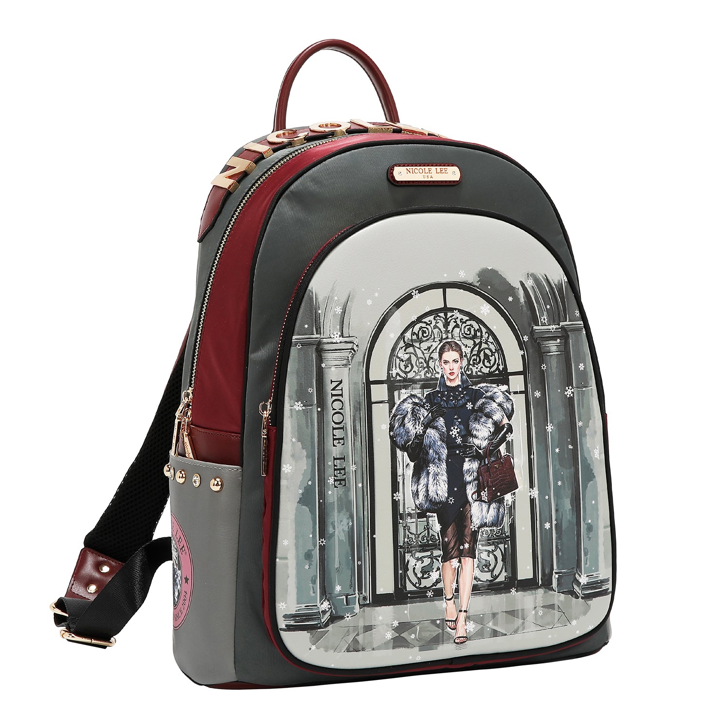 LAPTOP BACKPACK WITH USB CHARGING PORT (<tc>MODA SNOWFLAKE</tc>)