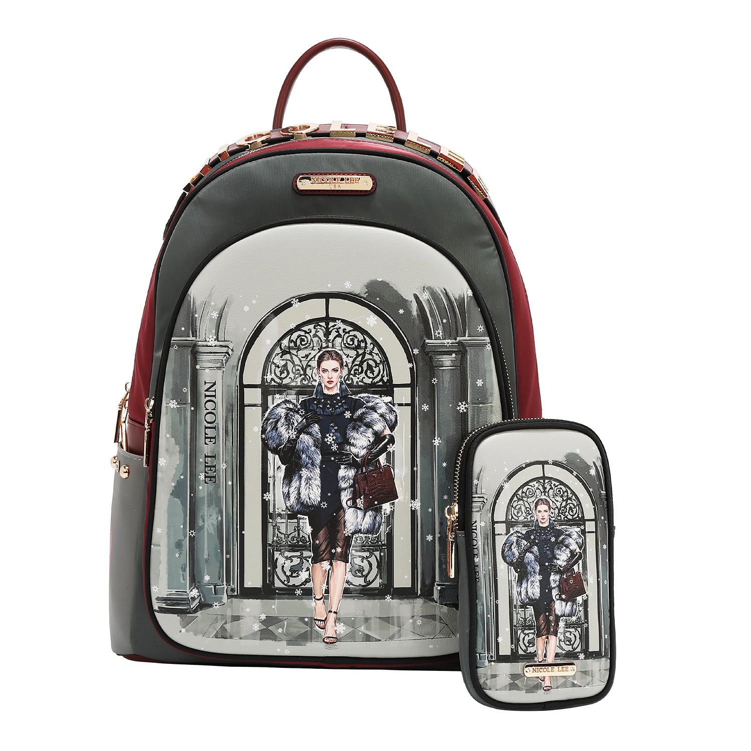Laptop-Rucksack mit USB-Ladeanschluss (<tc>MODA SNOWFLAKE</tc>)