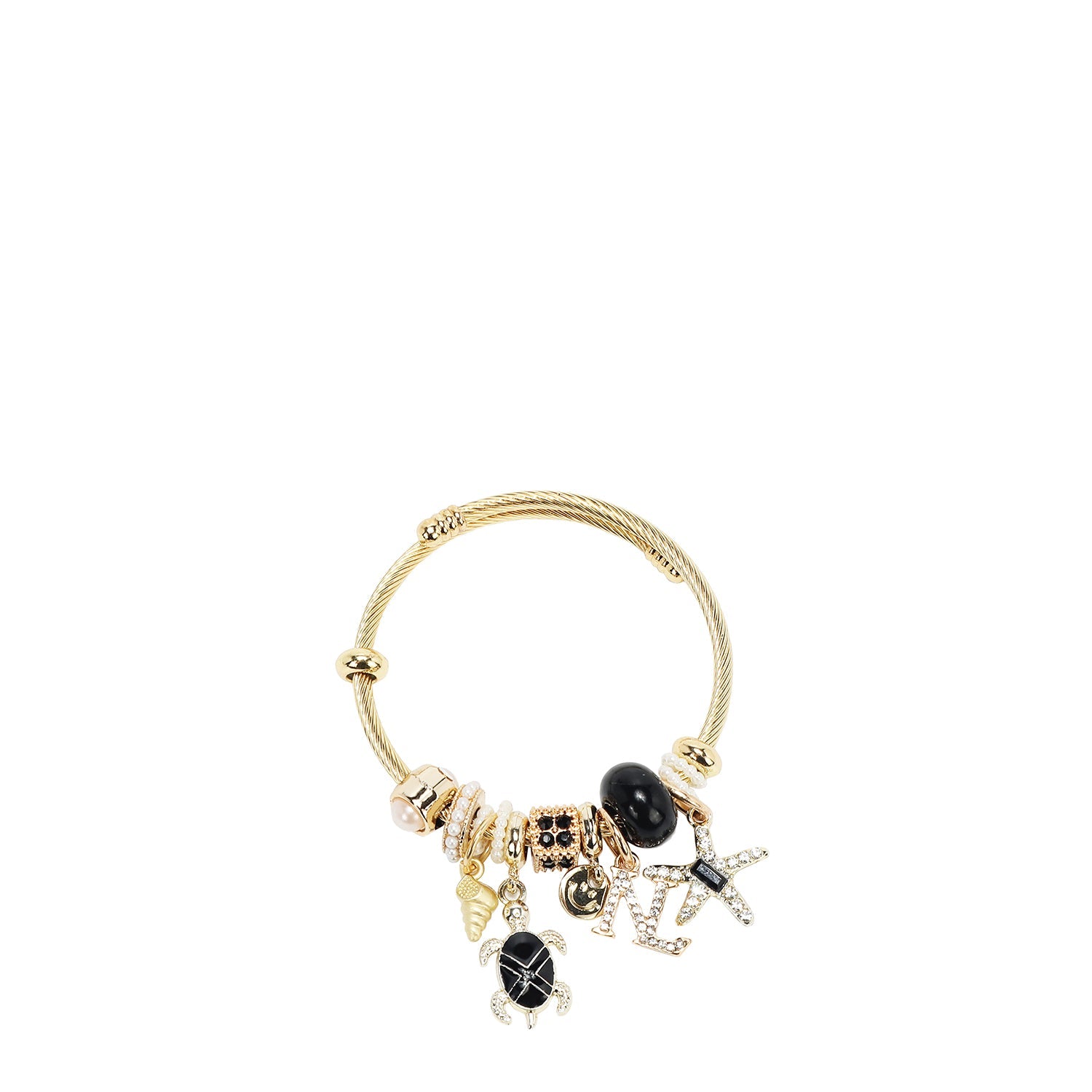 PULSERA CON DIJES DE OCEANO (NEGRO)