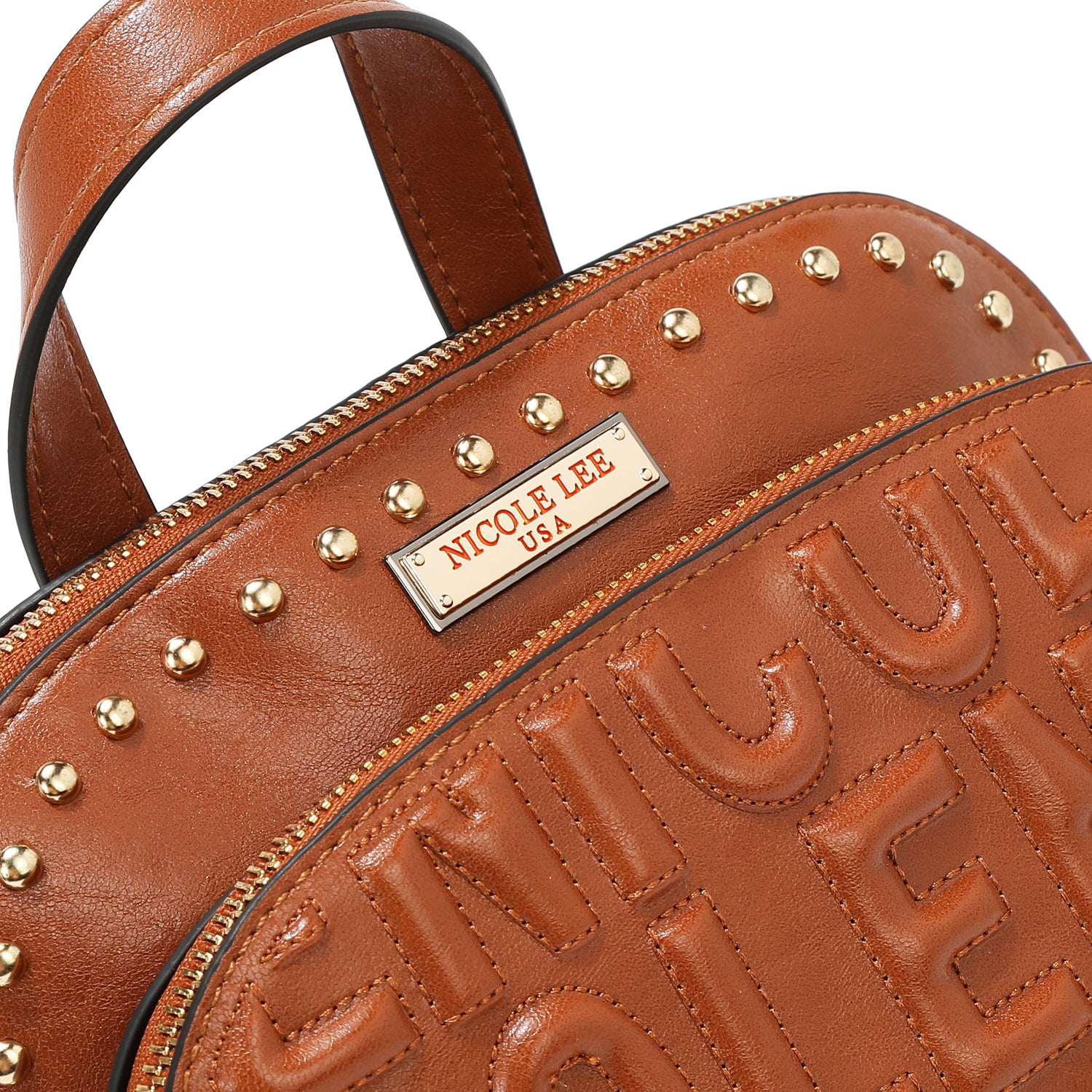 BACKPACK WITH EMBOSSED LOGO (BROWN)