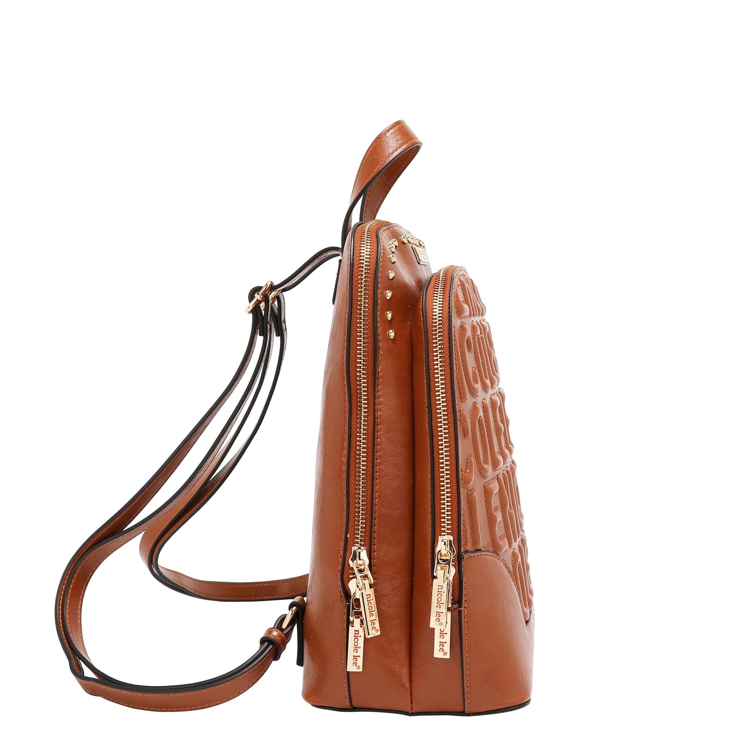 BACKPACK WITH EMBOSSED LOGO (BROWN)