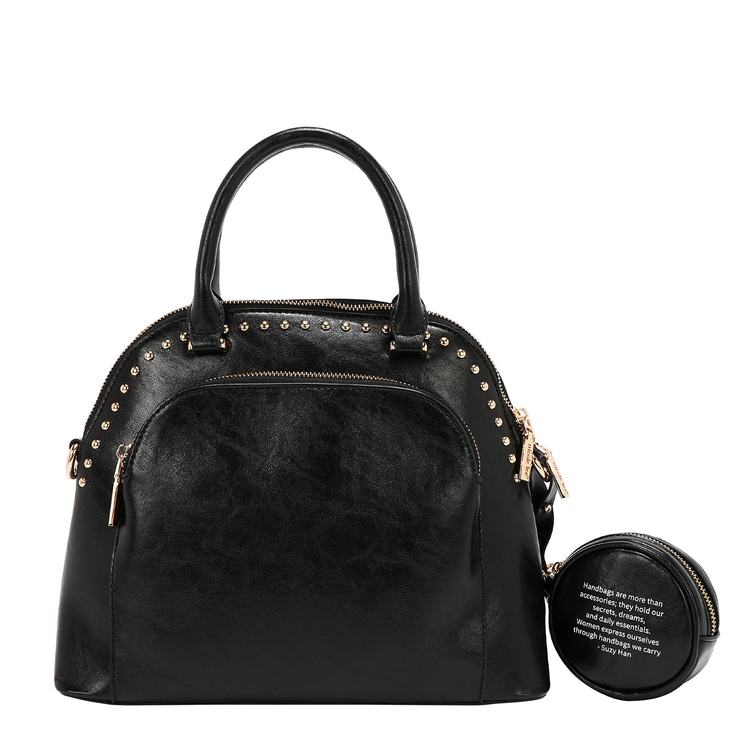DOME BAG WITH EMBOSSED LOGO (BLACK)