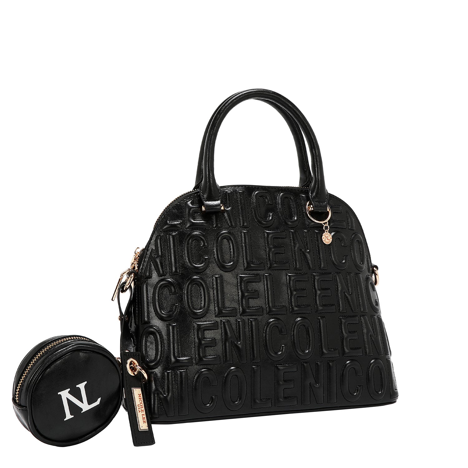 DOME BAG WITH EMBOSSED LOGO (BLACK)