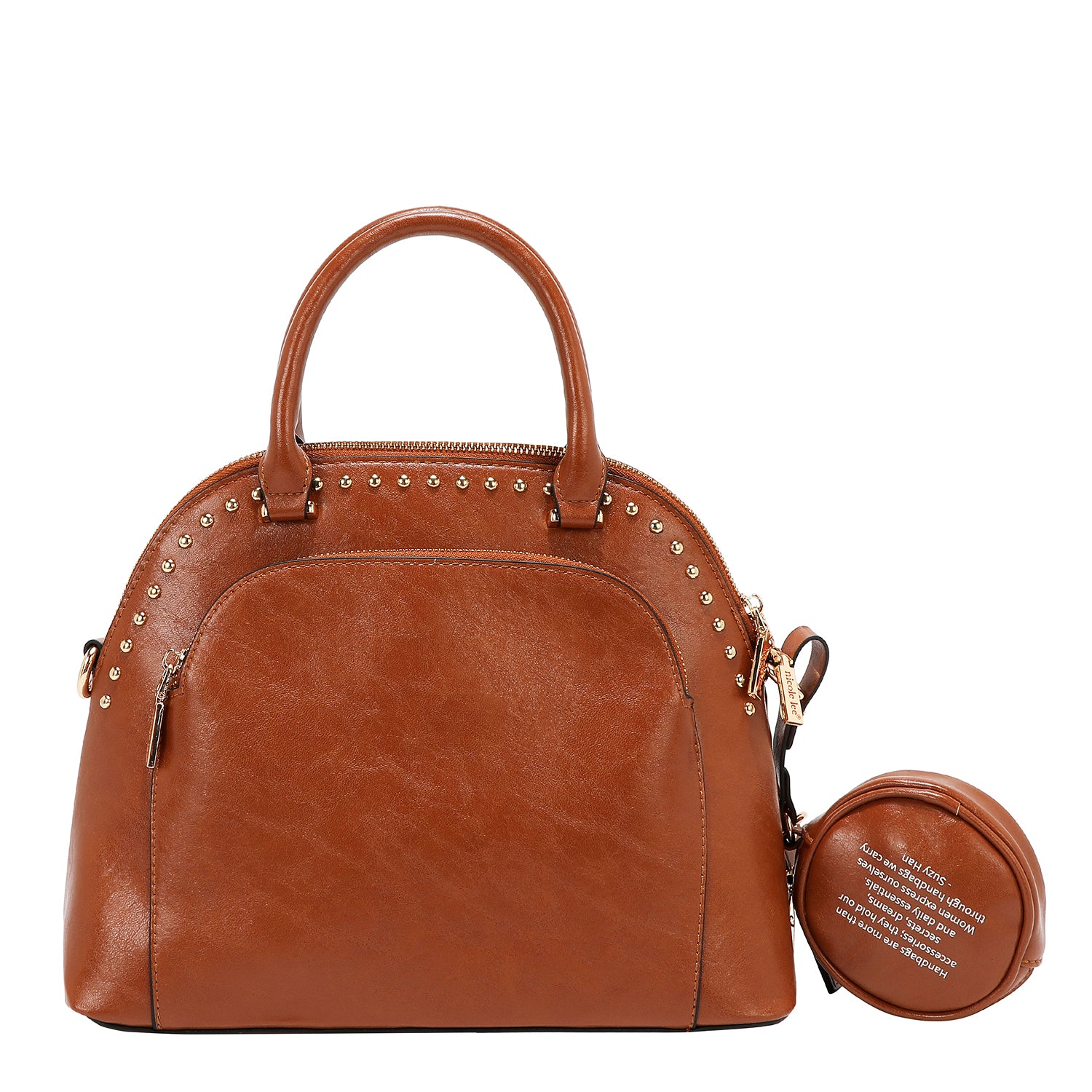 DOME BAG WITH EMBOSSED LOGO (BROWN)