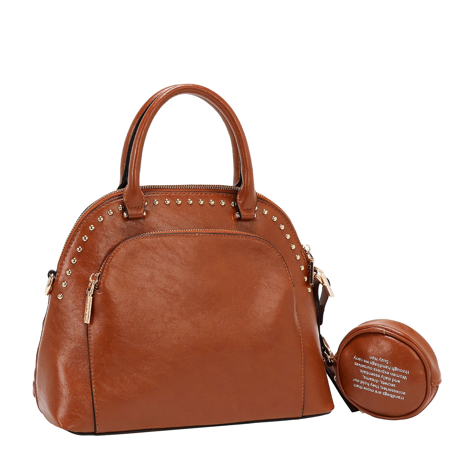 DOME BAG WITH EMBOSSED LOGO (BROWN)