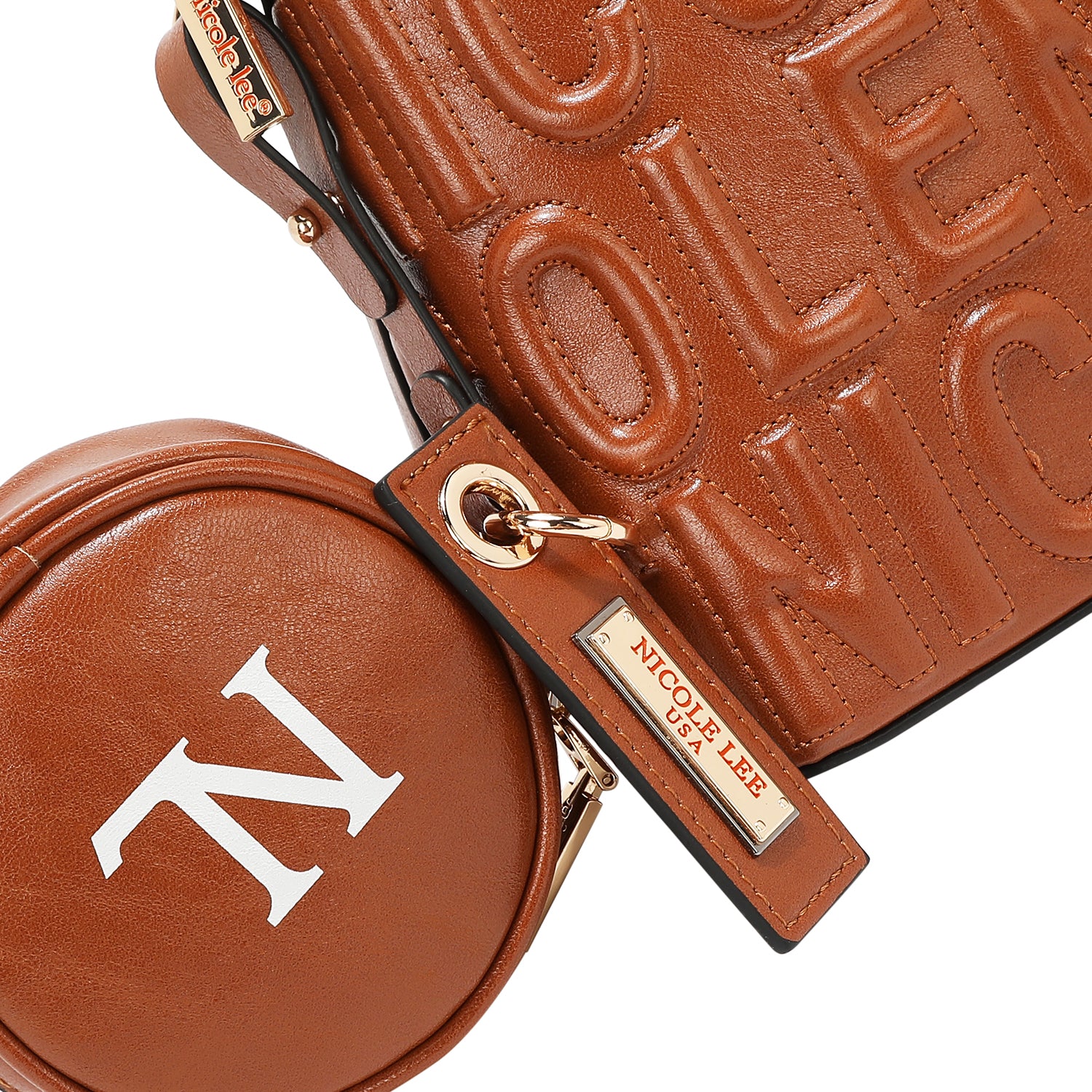 DOME BAG WITH EMBOSSED LOGO (BROWN)