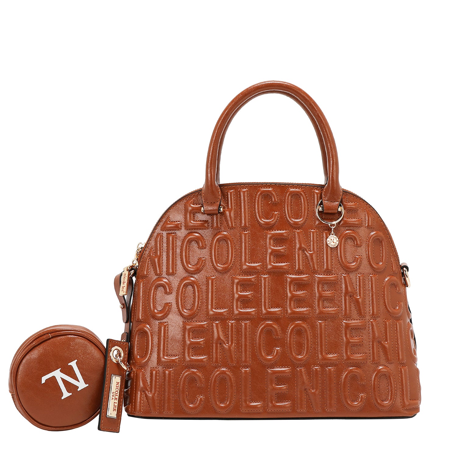 DOME BAG WITH EMBOSSED LOGO (BROWN)