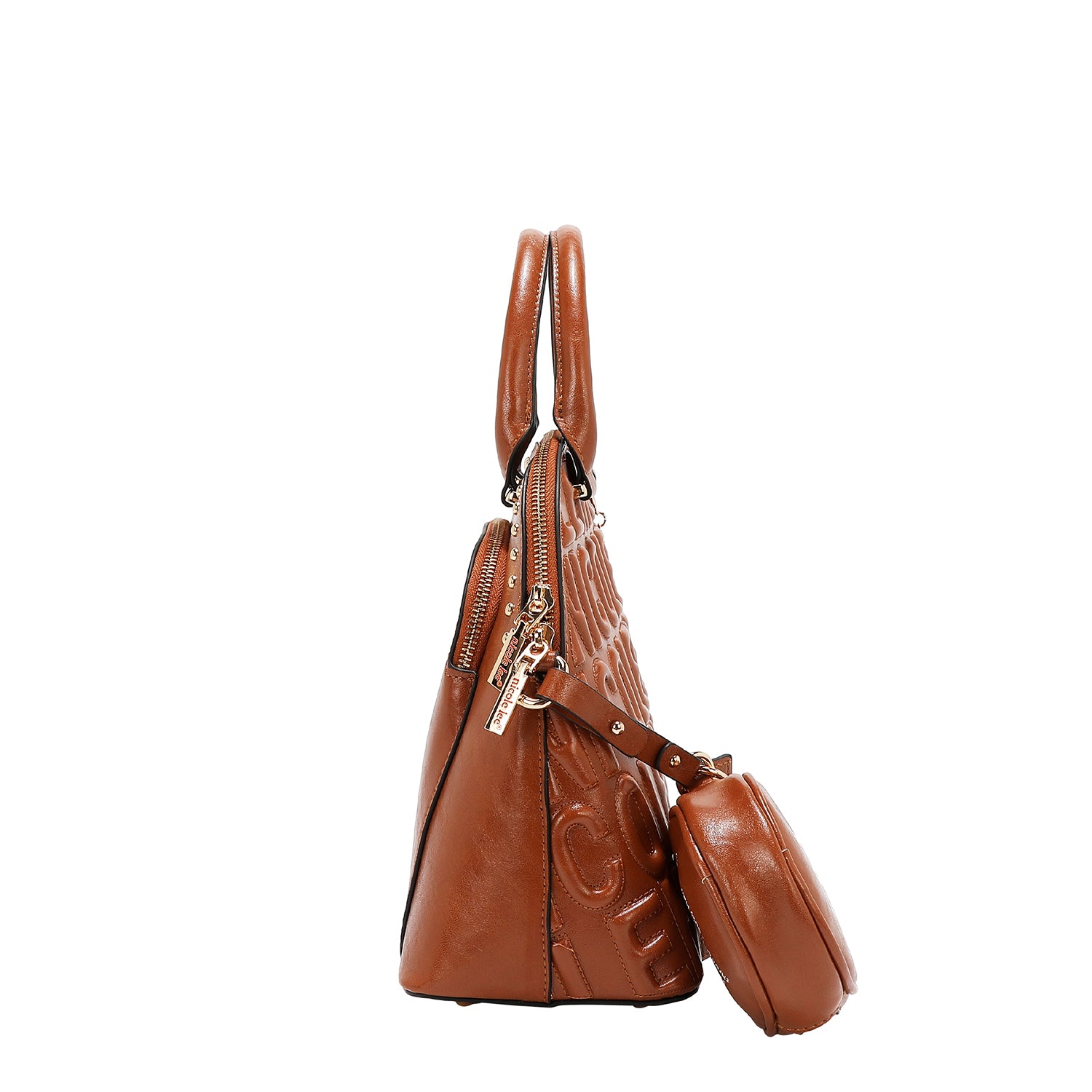 DOME BAG WITH EMBOSSED LOGO (BROWN)