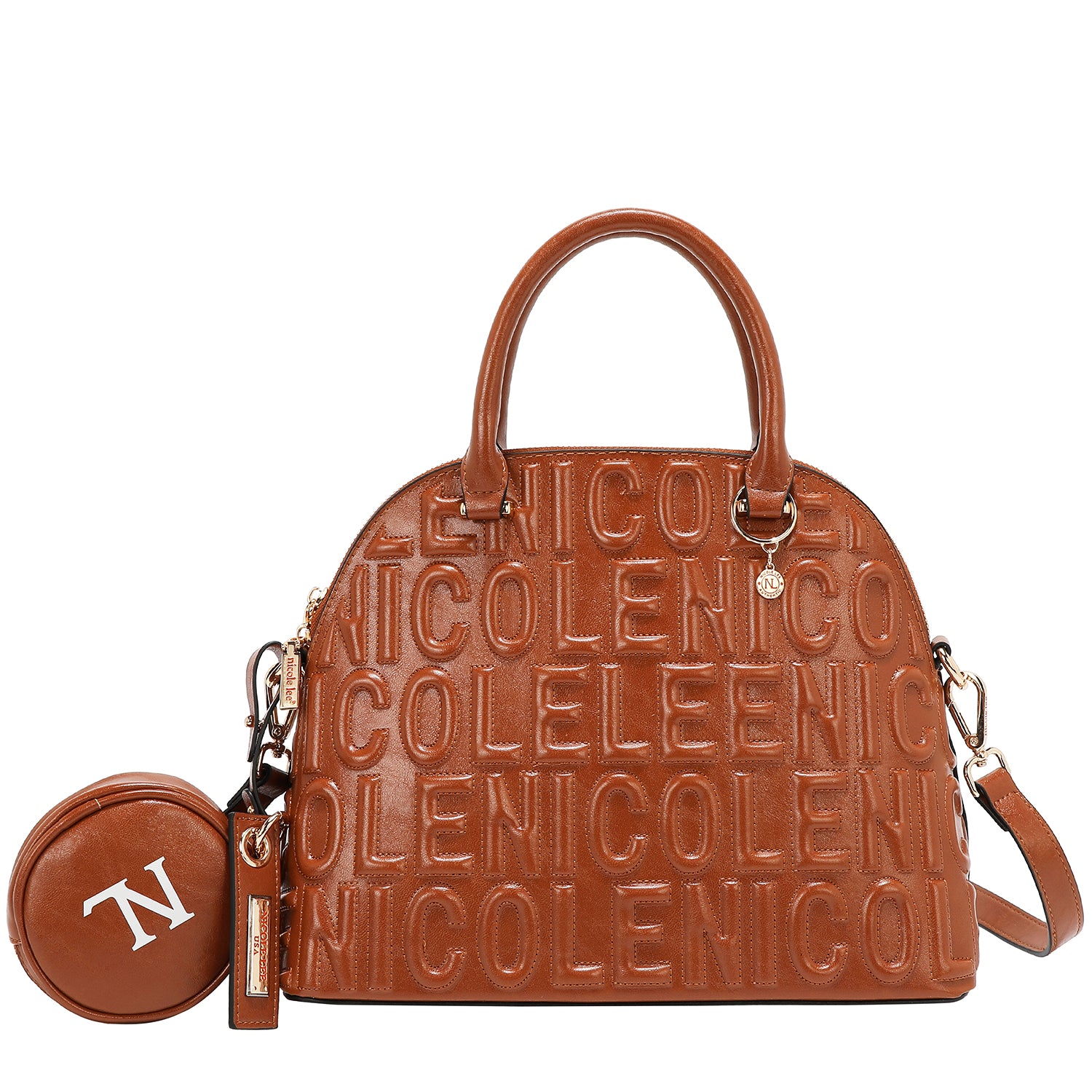 DOME BAG WITH EMBOSSED LOGO (BROWN)