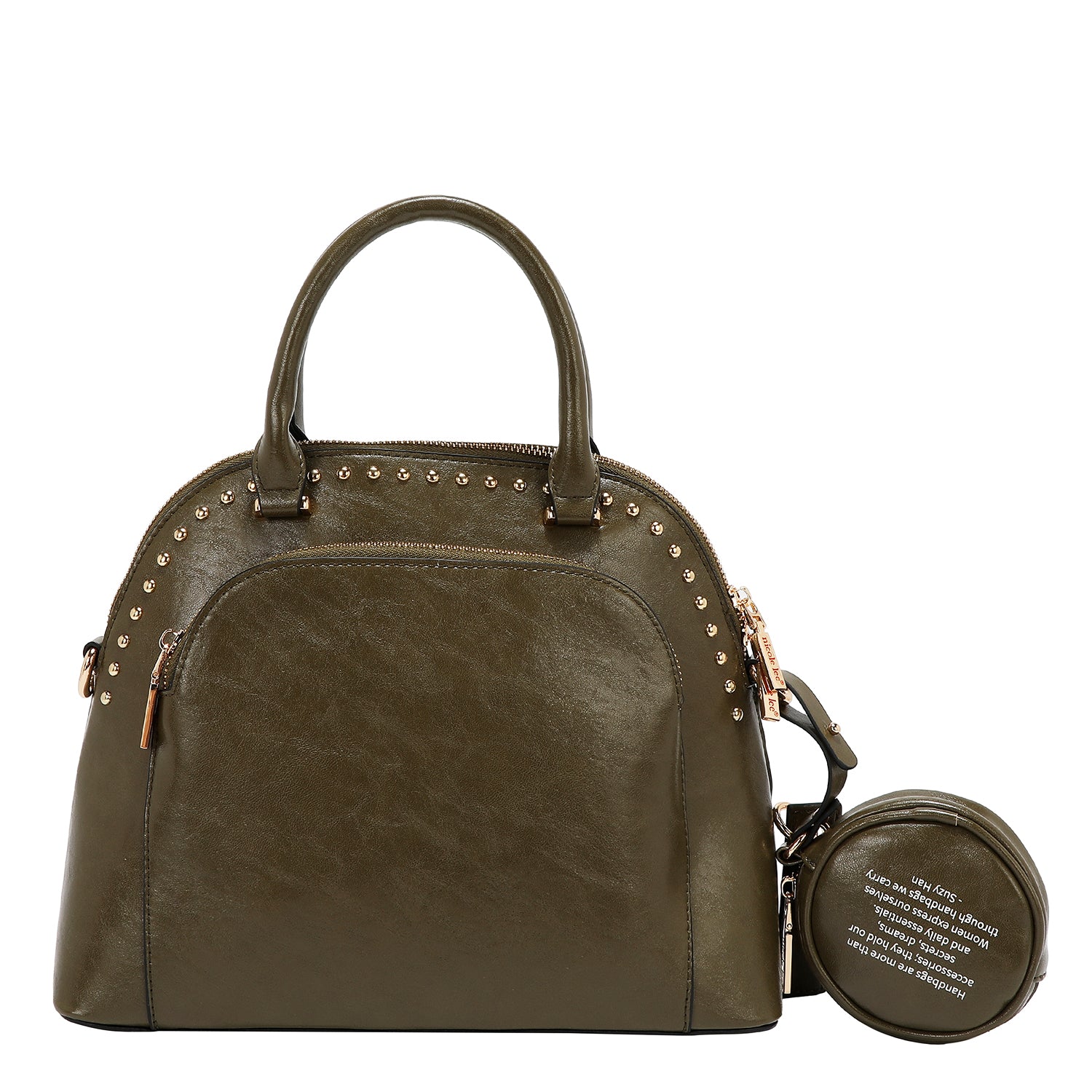 DOME BAG WITH EMBOSSED LOGO (OLIVE)