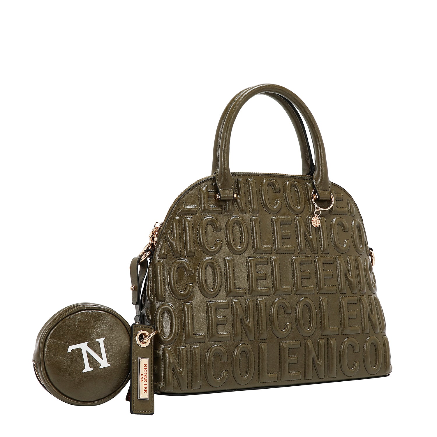 DOME BAG WITH EMBOSSED LOGO (OLIVE)