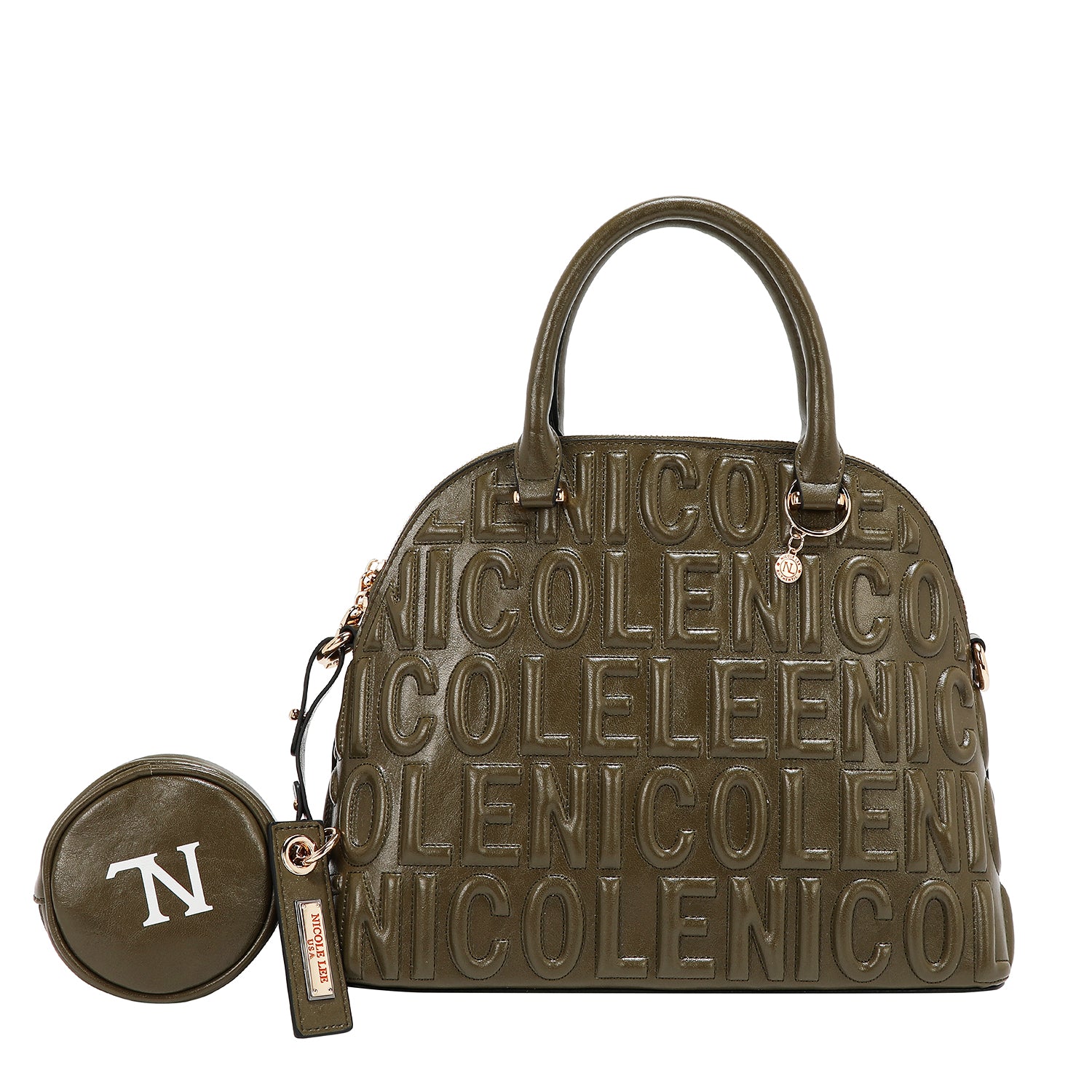 DOME BAG WITH EMBOSSED LOGO (OLIVE)