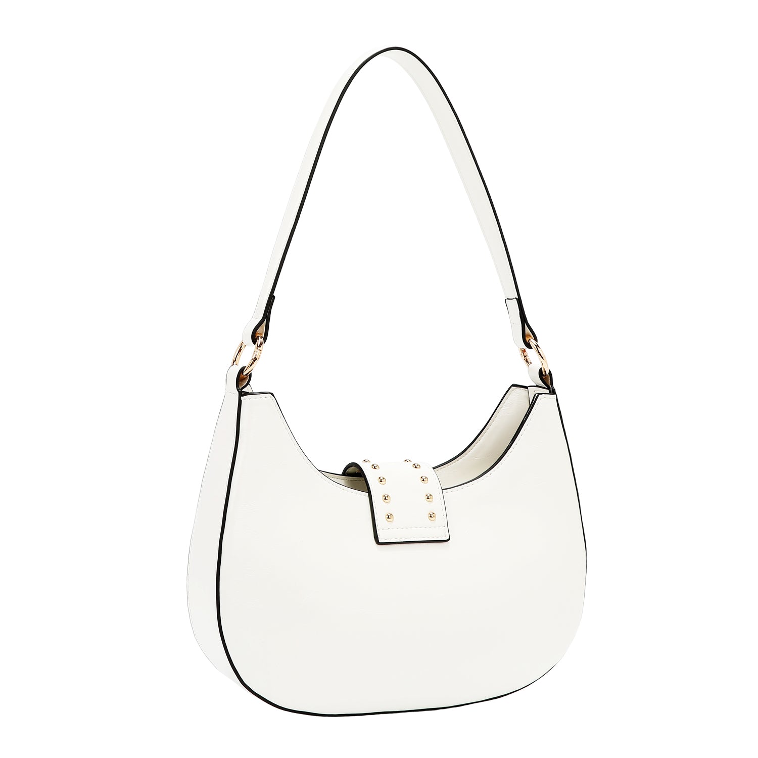 SHOULDER BAG WITH EMBOSSED LOGO (WHITE)