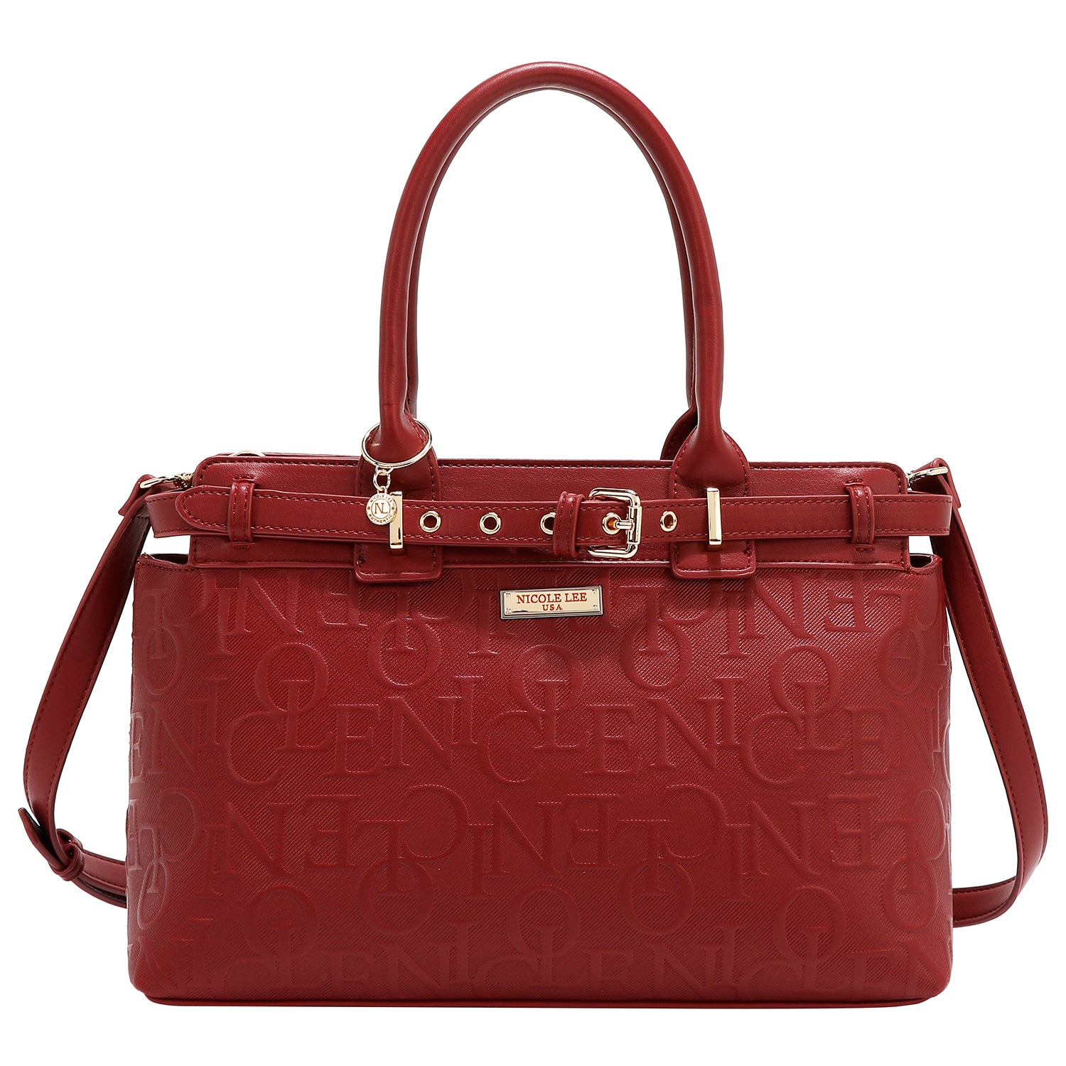 Satchel -Tasche Eleganz in Relief (rot)