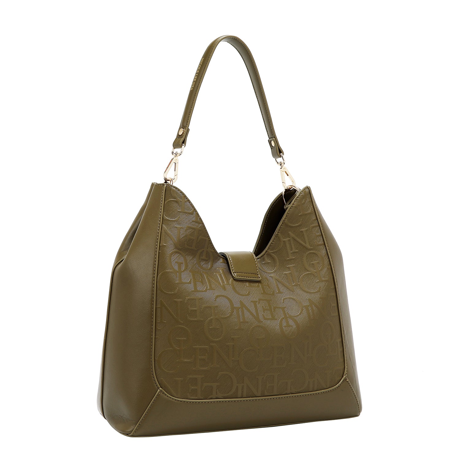 Large shoulder bag relief elegance (olive)