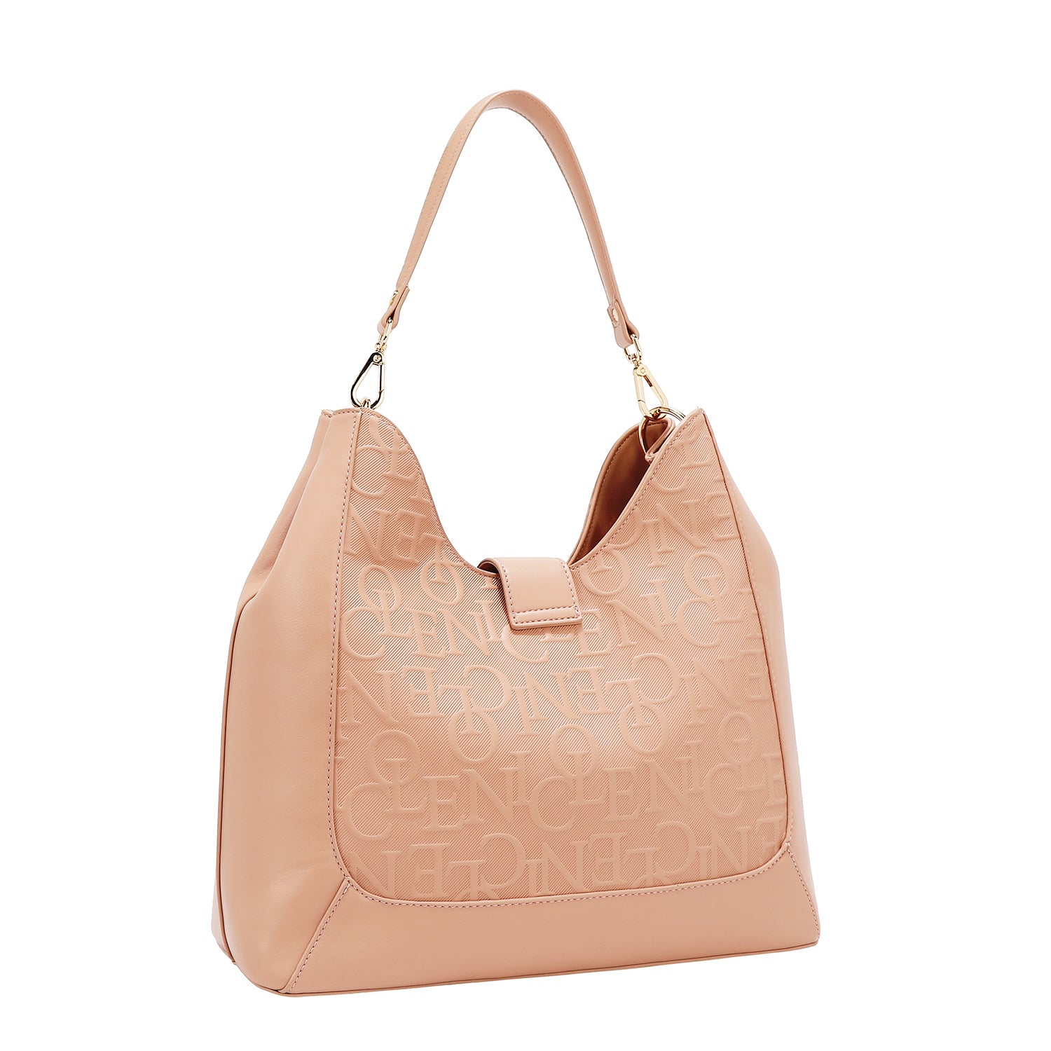 Large shoulder bag relief elegance (pink)