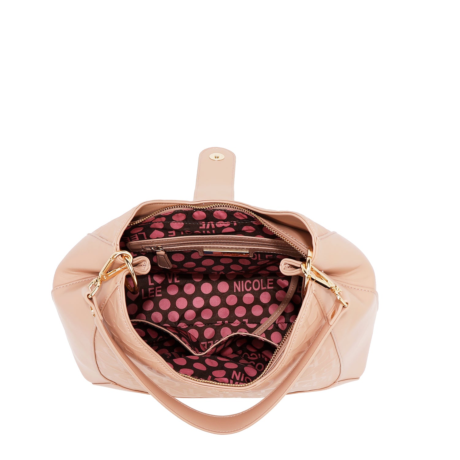 Large shoulder bag relief elegance (pink)