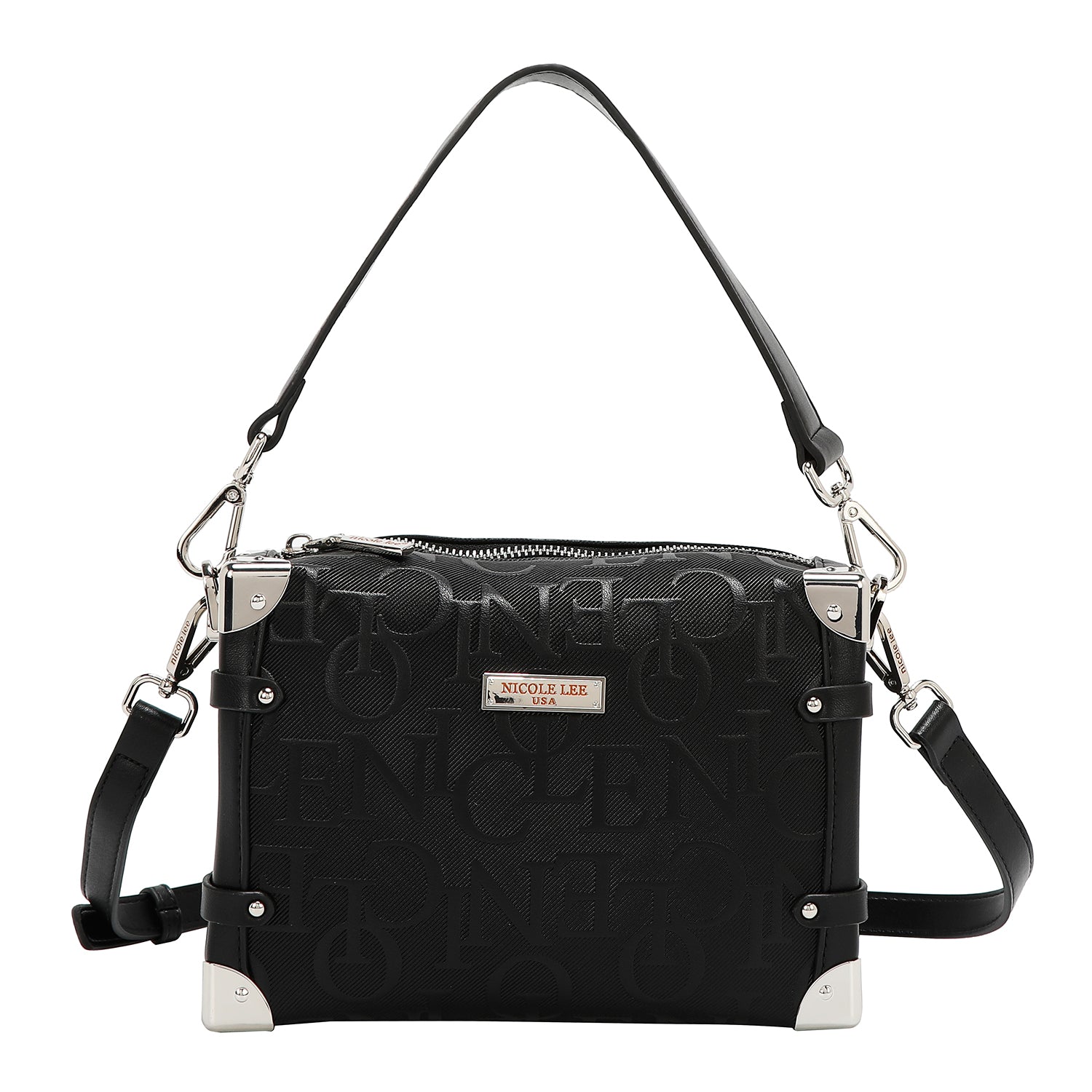 Eleganza della borsa a tracolla quadrata eleganza (nero)