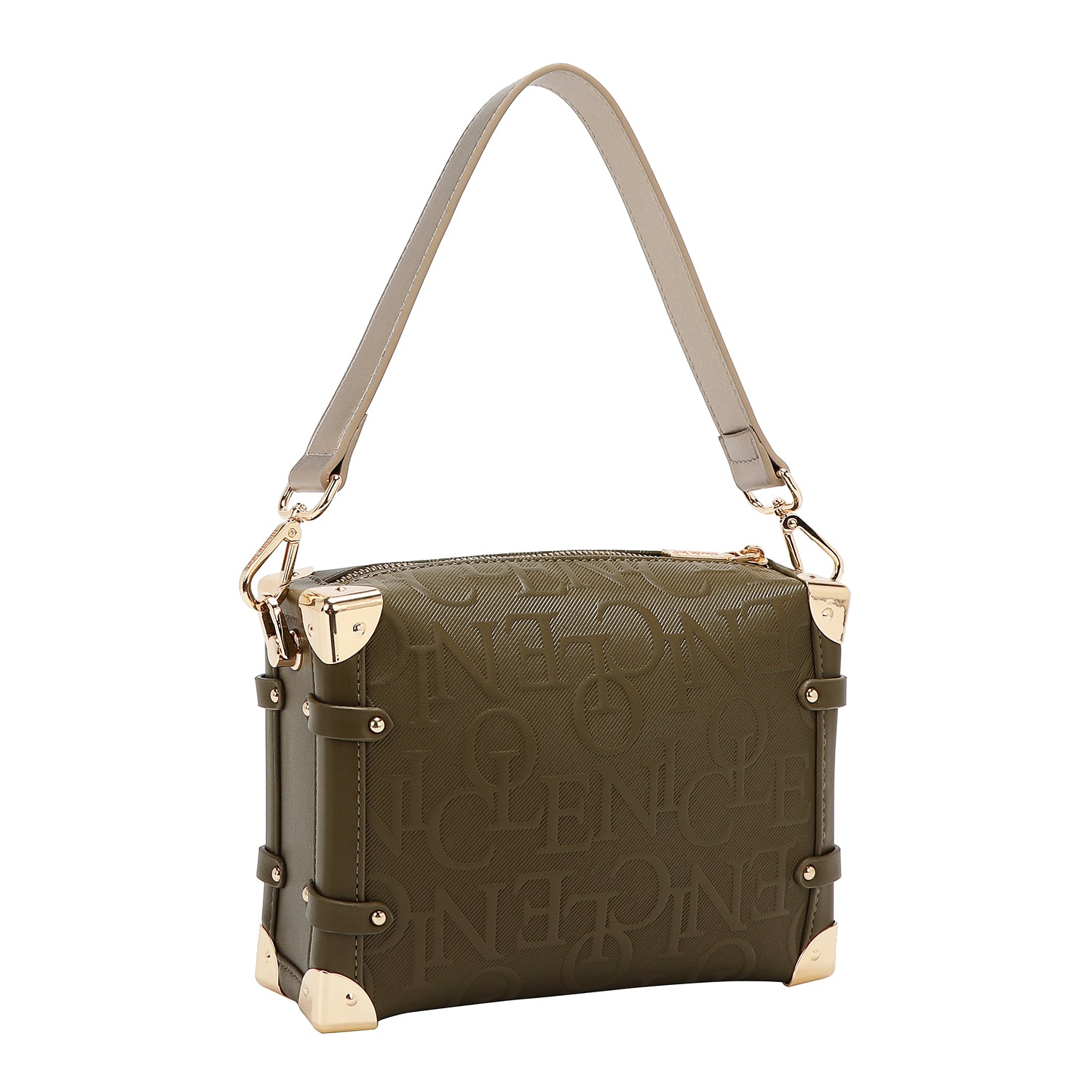 Square shoulder bag relief elegance (olive)