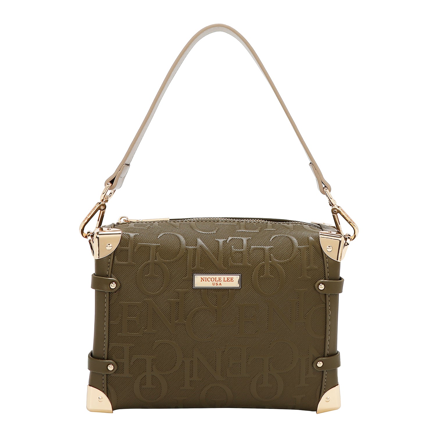 Square shoulder bag relief elegance (olive)