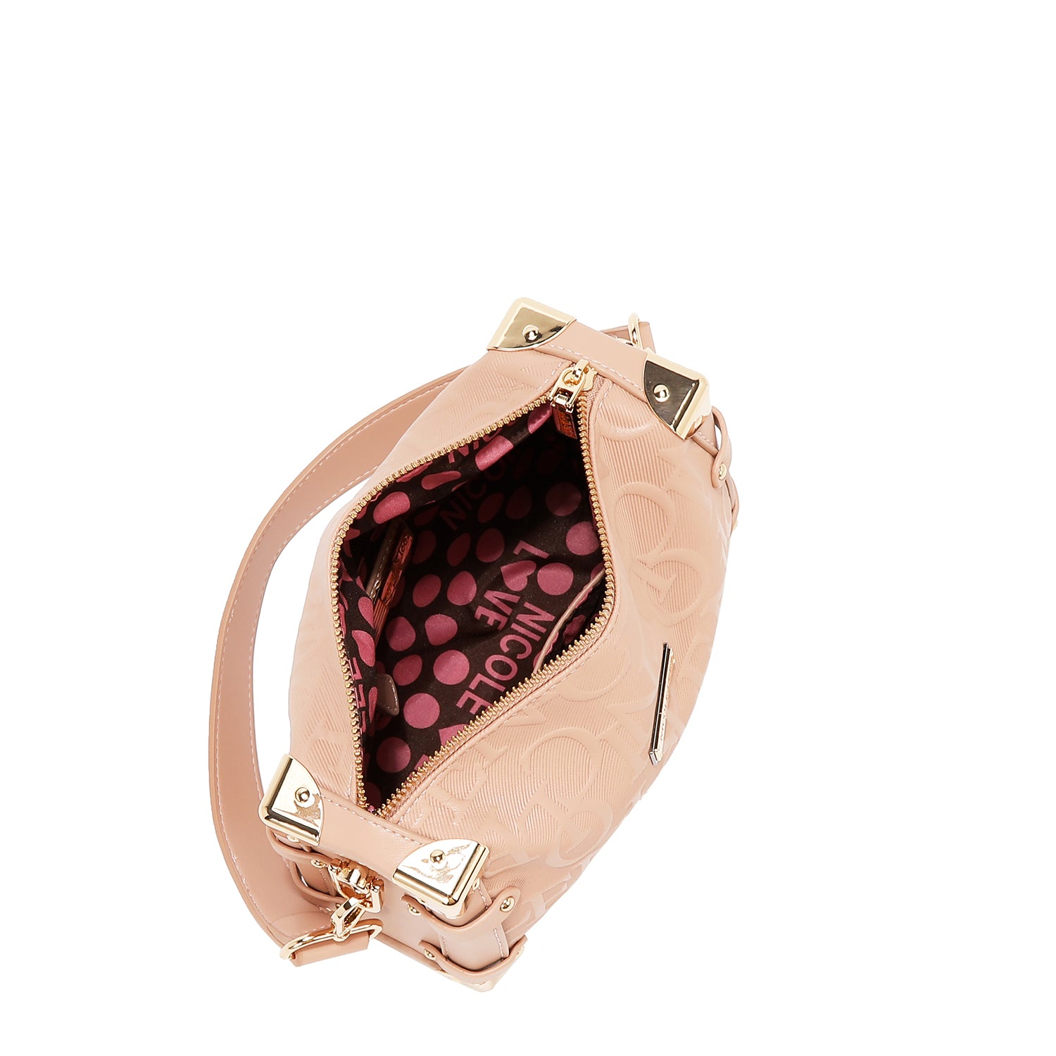 Square shoulder bag relief elegance (brown)