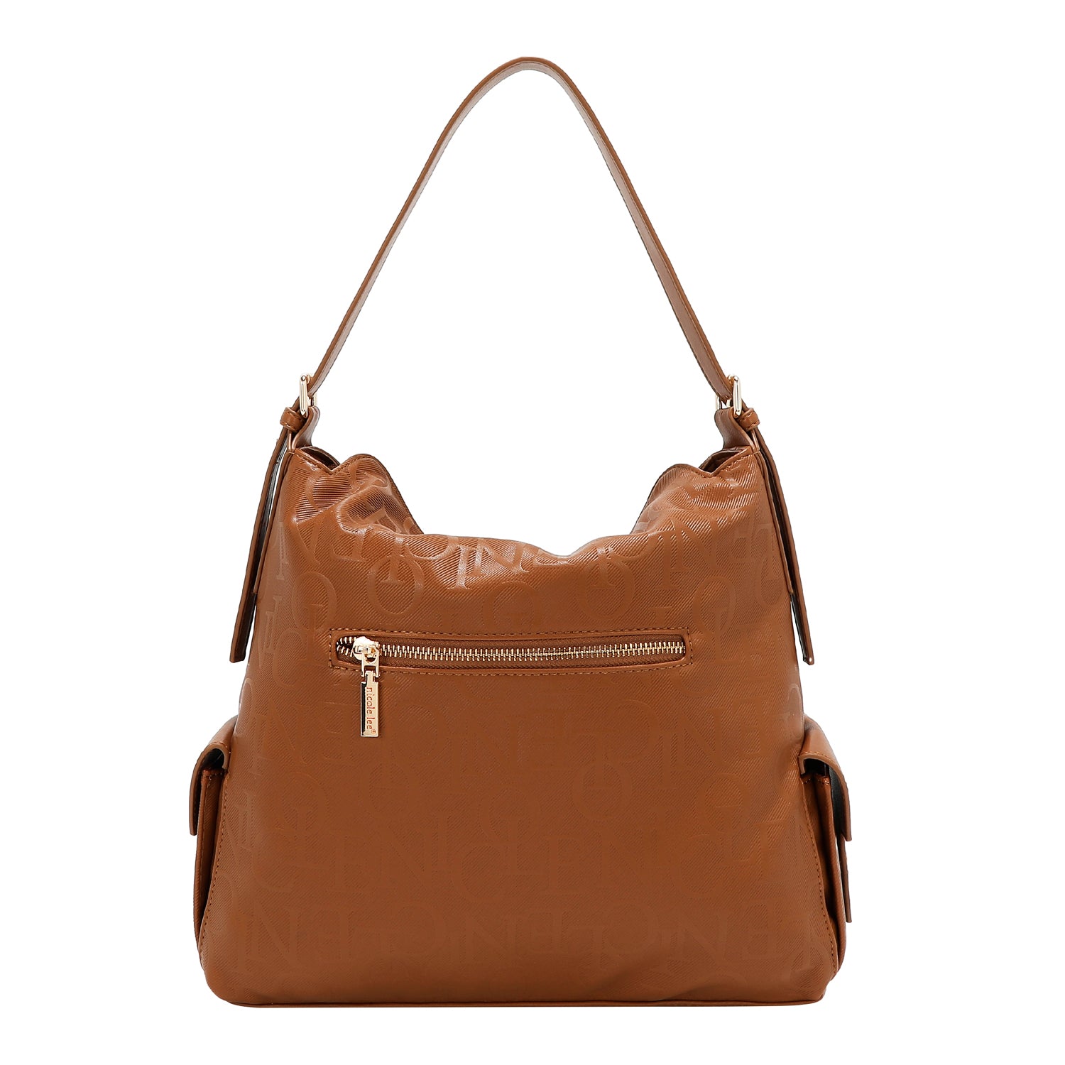 Large shoulder bag relief elegance (brown)