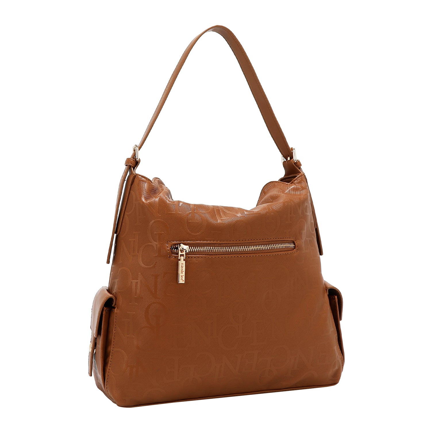 Large shoulder bag relief elegance (brown)