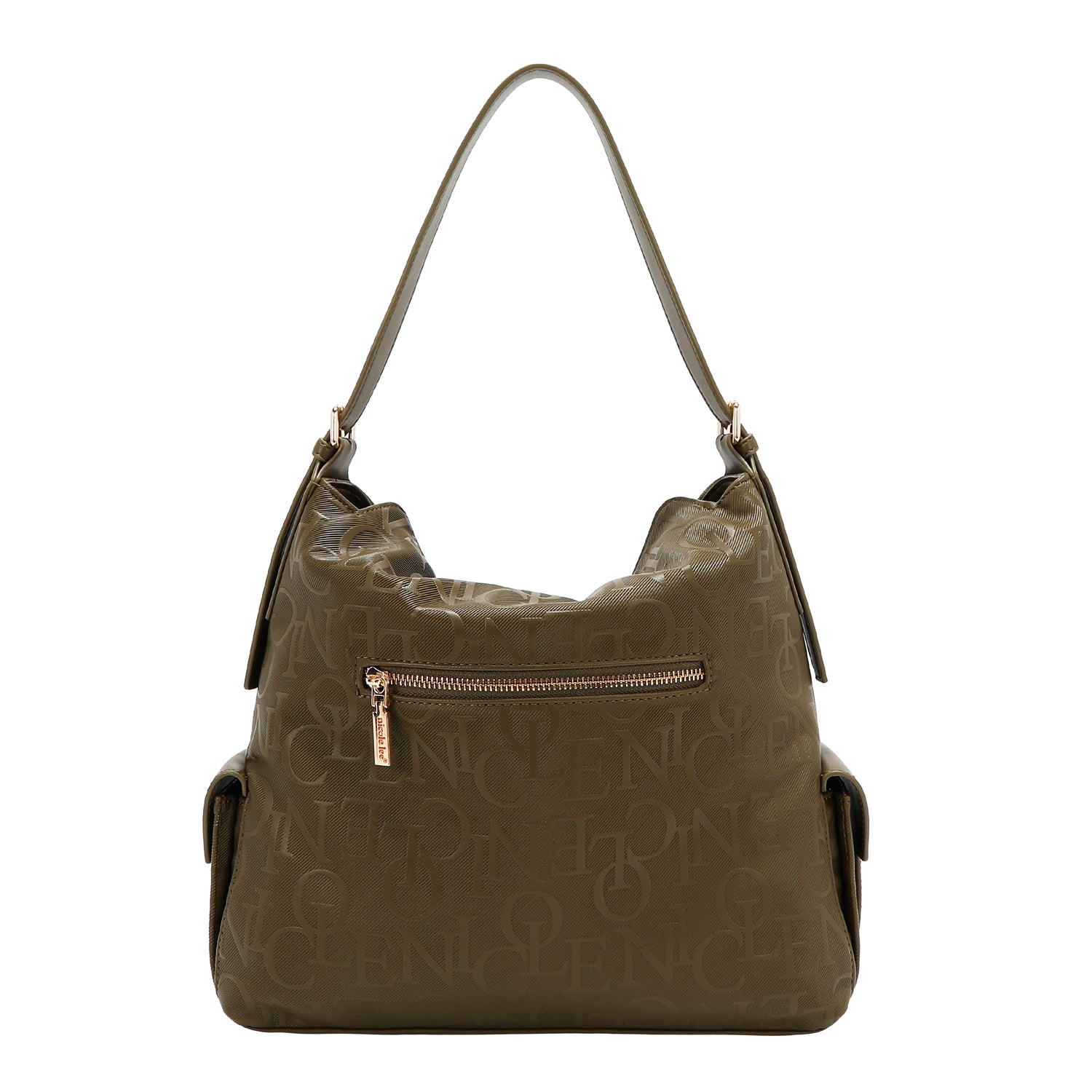 Large shoulder bag relief elegance (olive)