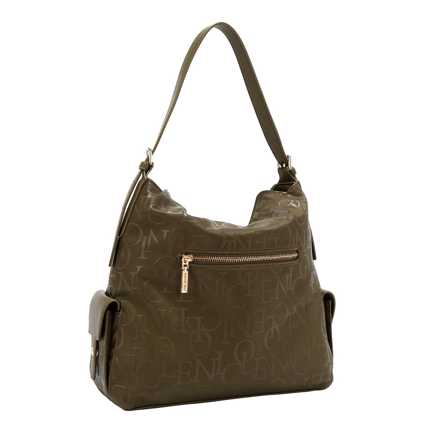 Large shoulder bag relief elegance (olive)