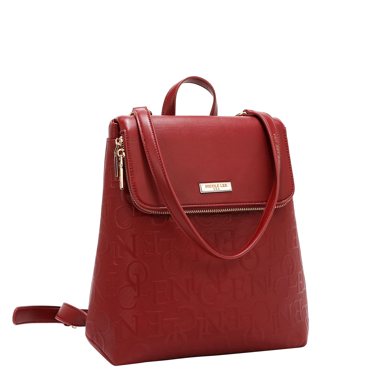 Zaino con flap in sollievo (rosso)