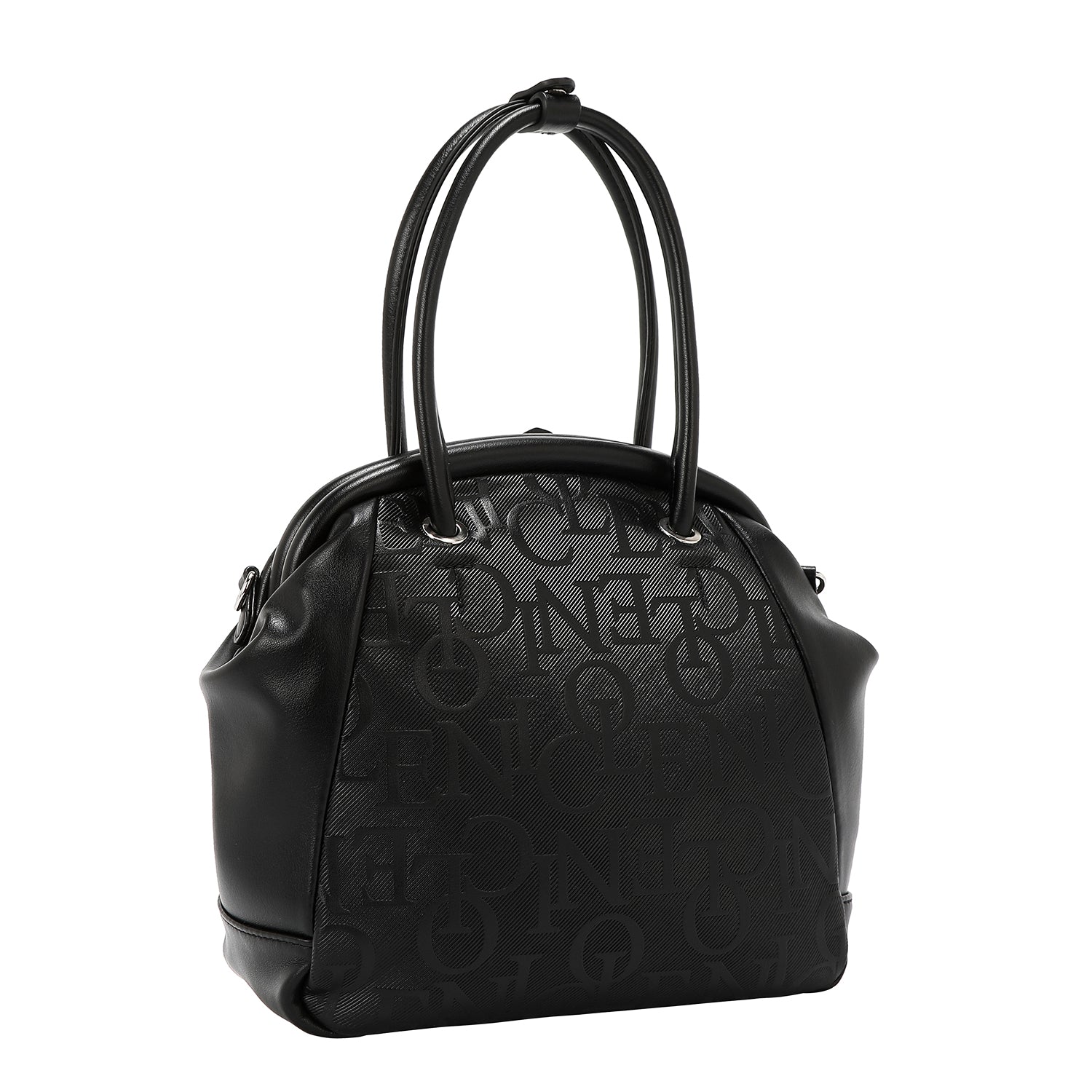 Shoulder bag with elegant relief frame (black)