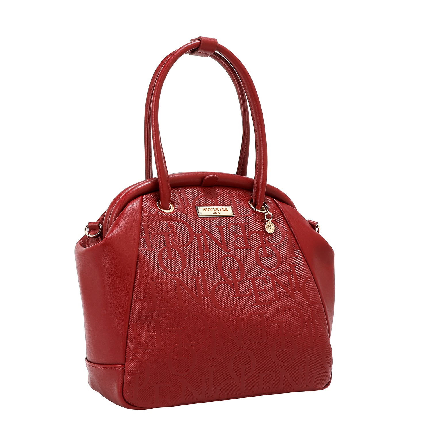 Shoulder bag with elegant relief frame (red)