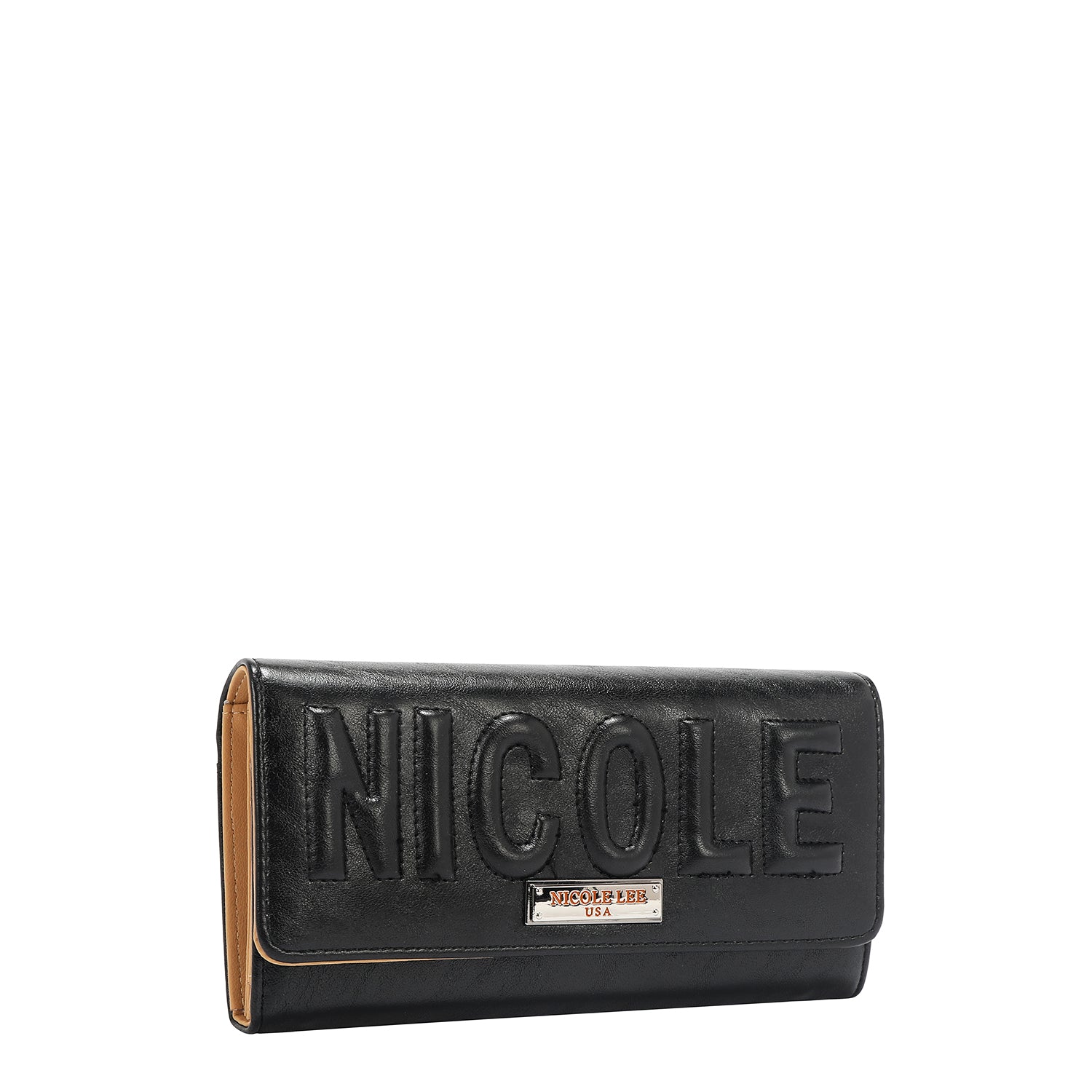 TRI-FOLD WALLET WITH EMBOSSED LOGO (BLACK)