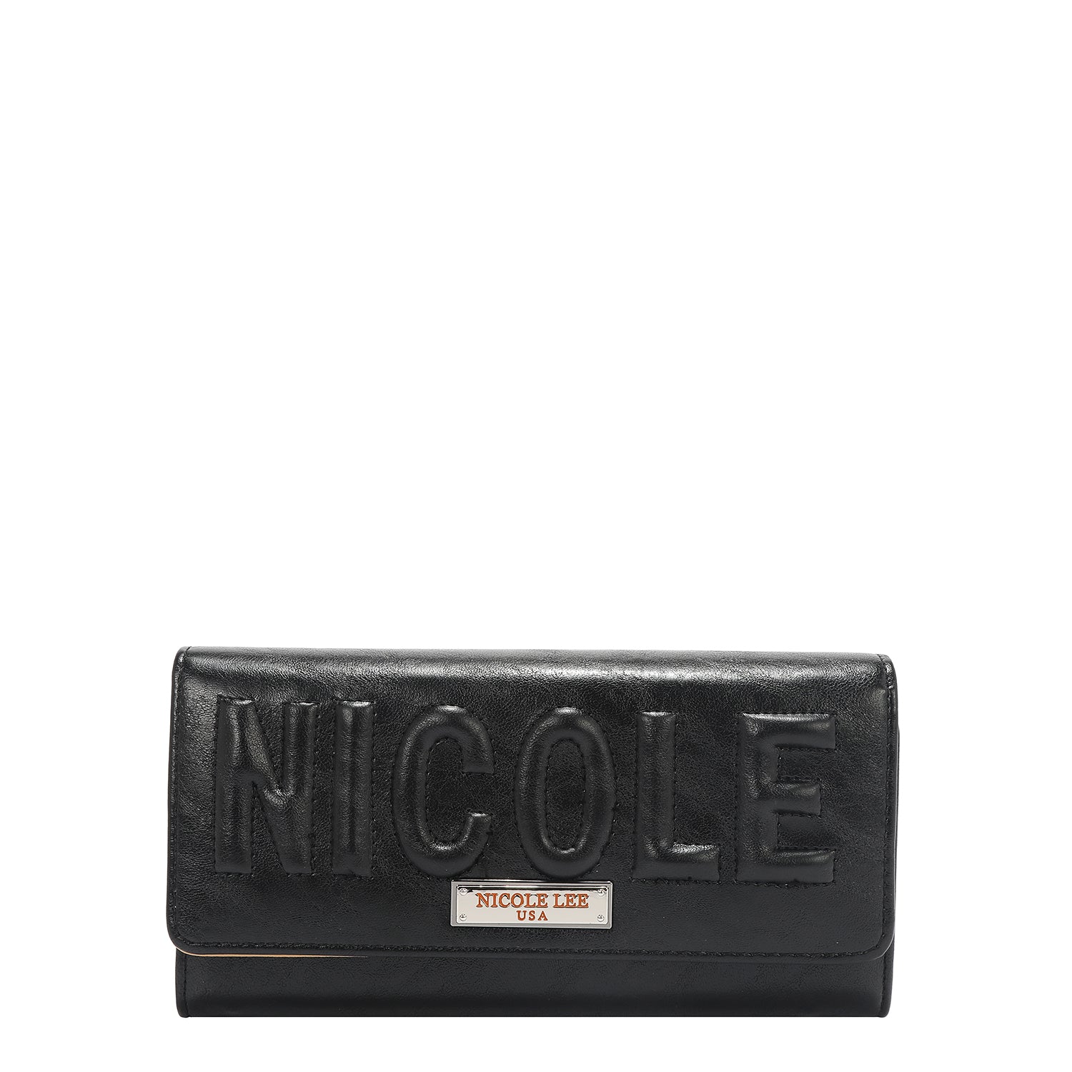 TRI-FOLD WALLET WITH EMBOSSED LOGO (BLACK)