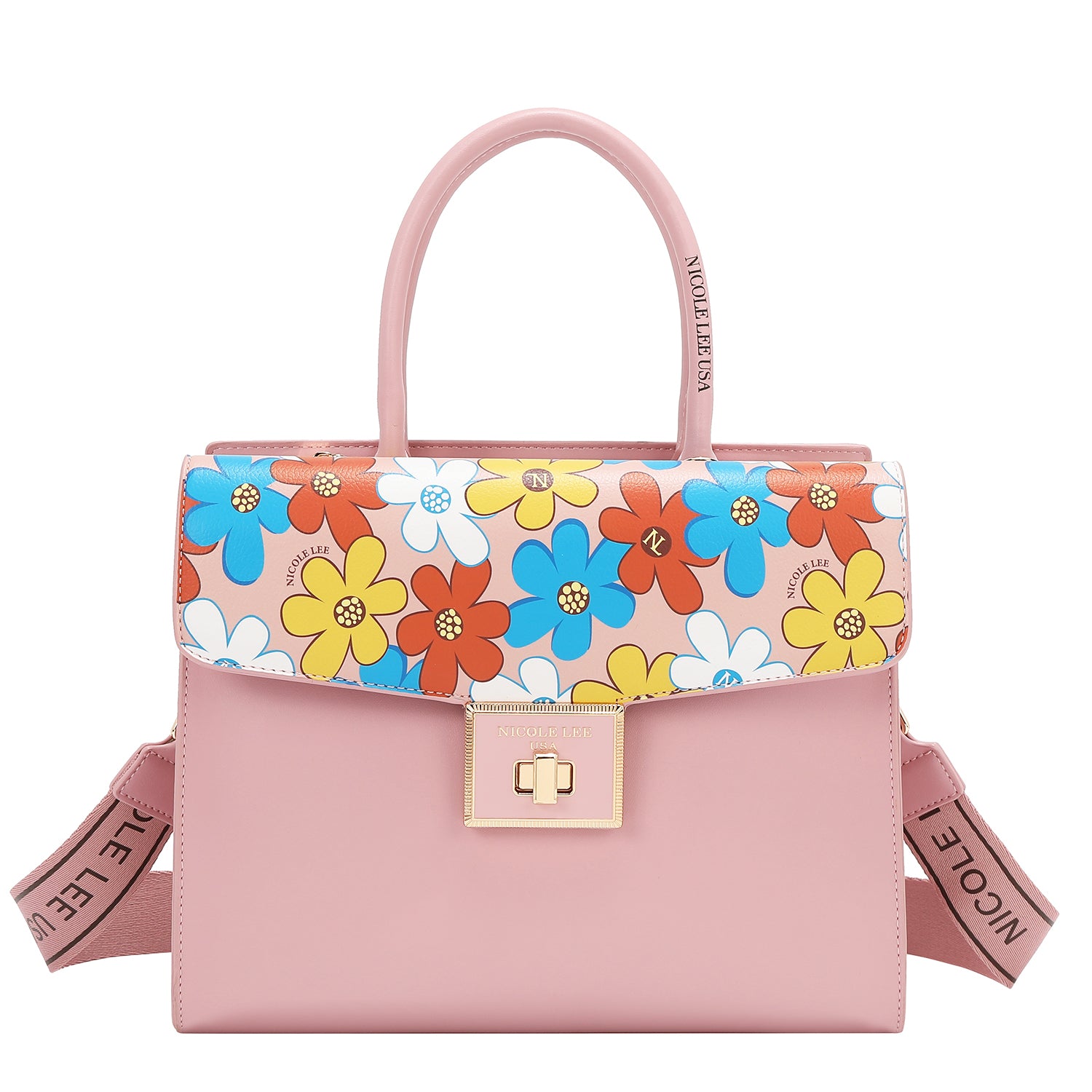 Floral Pop Satchel Bag (Rosa)