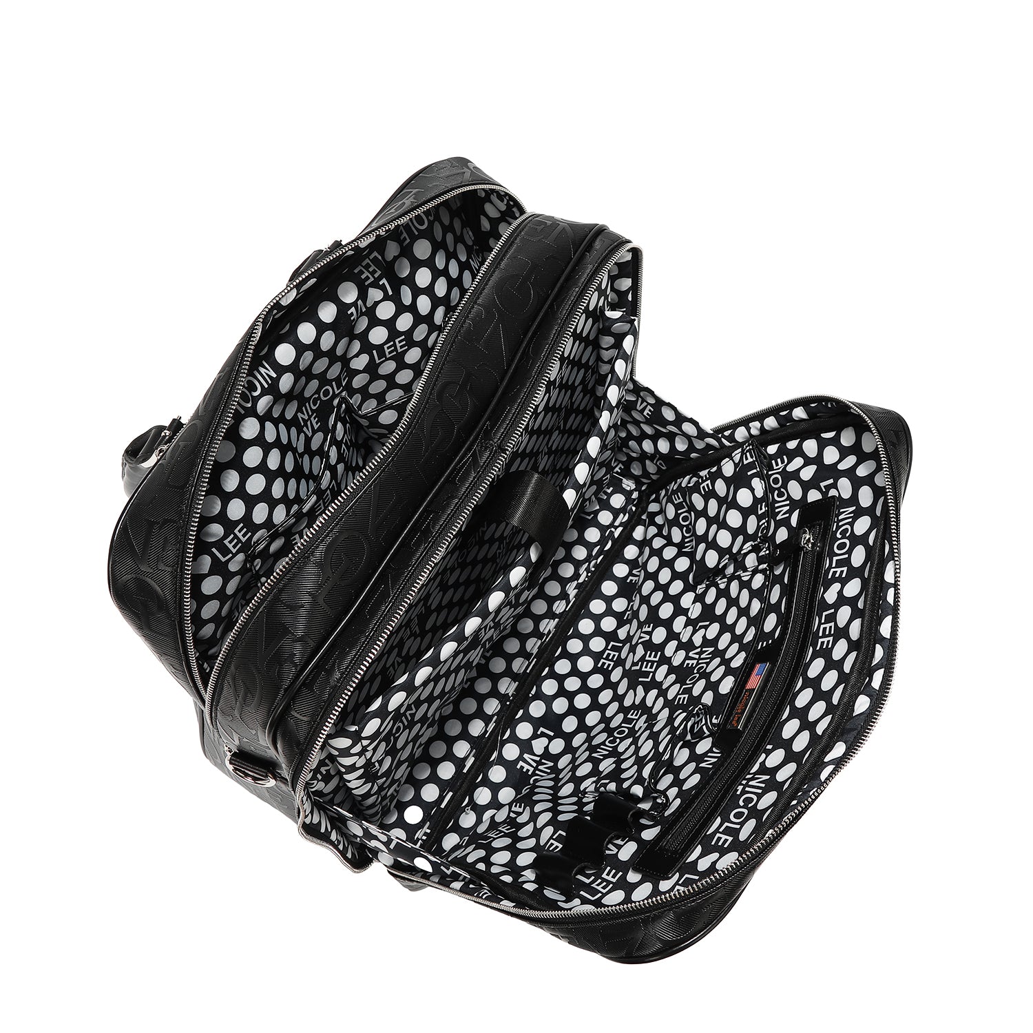 BOLSO RECTANGULAR CON RUEDAS MONOGRAMA (GRIS OSCURO)