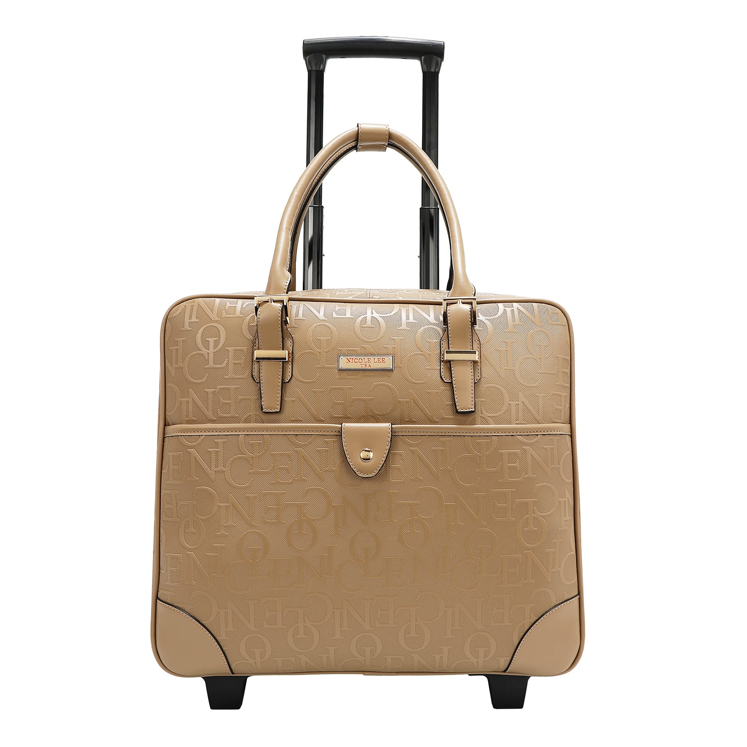 BOLSO RECTANGULAR CON RUEDAS MONOGRAMA (CAMEL)