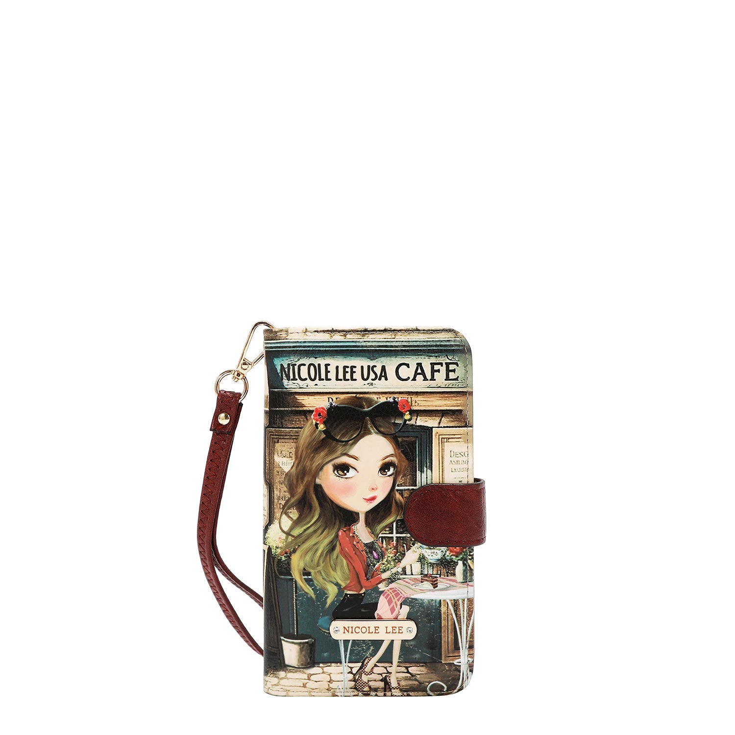 FUNDA DE TELÉFONO Y CARTERA CON LA FIRMA DE NL CON CORREA (VIRTUAL FRIEND)