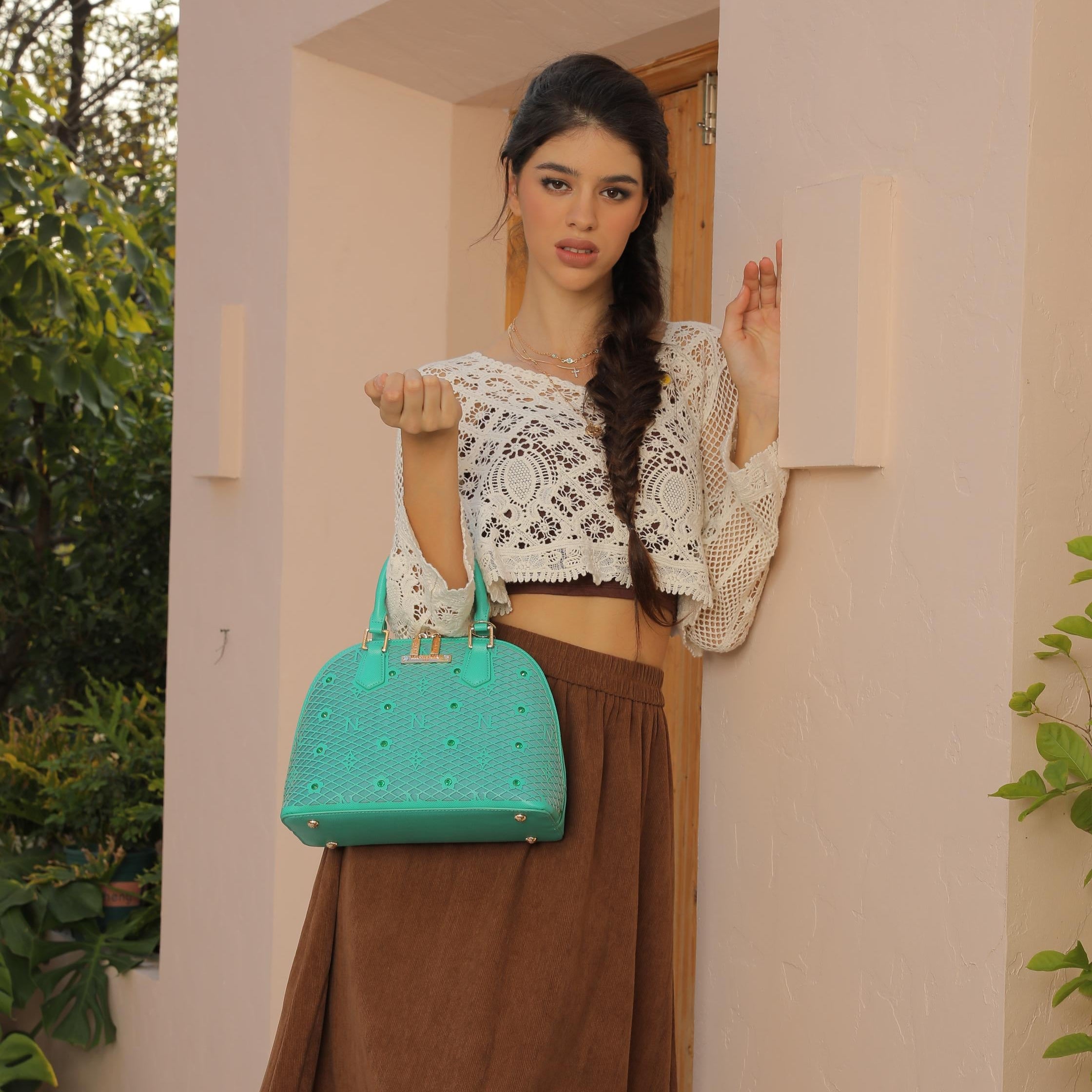 BOLSO DOMO TIPO SATCHEL GRACIE (VERDE)