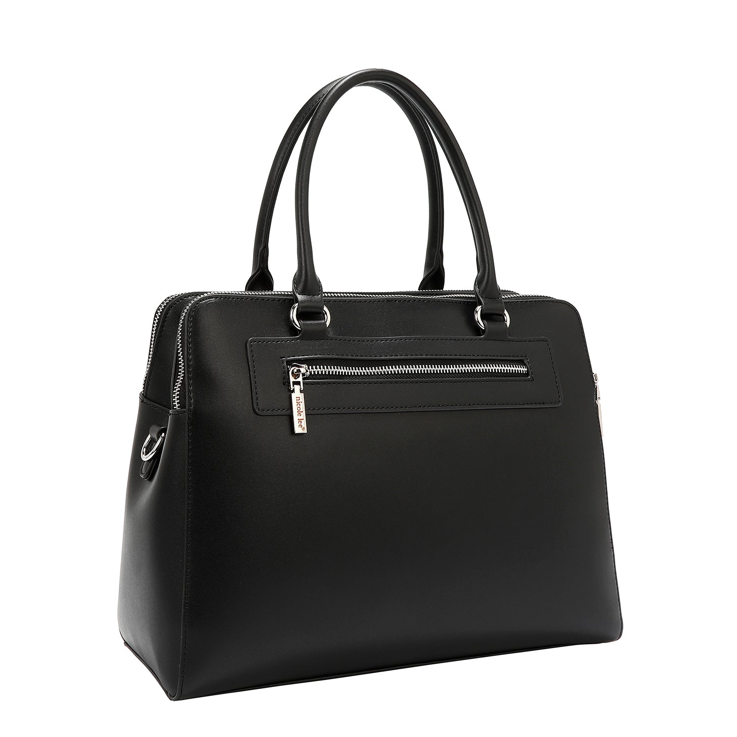 Handbag with geometric cuts (black)