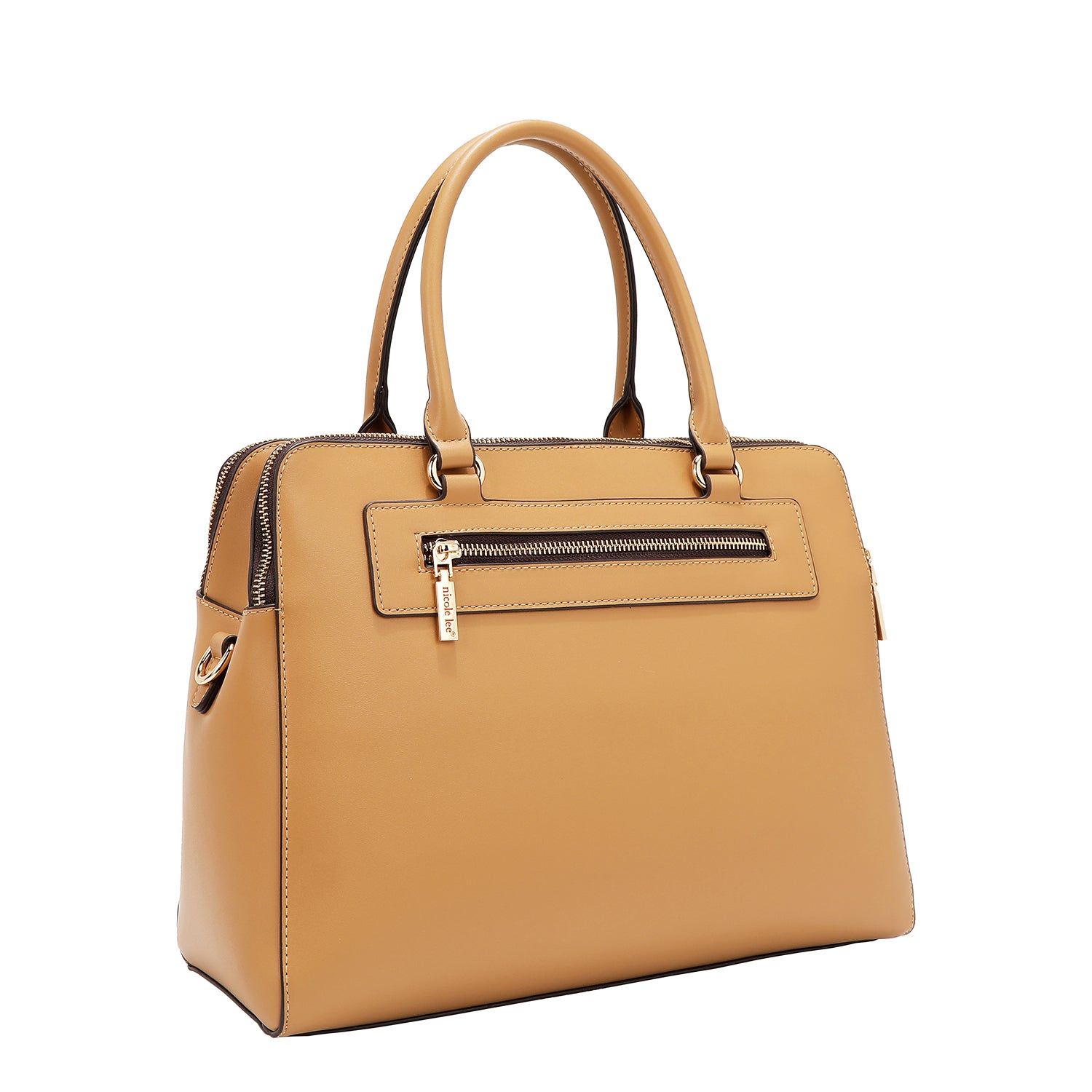 Hand bag with geometric cuts (sand)