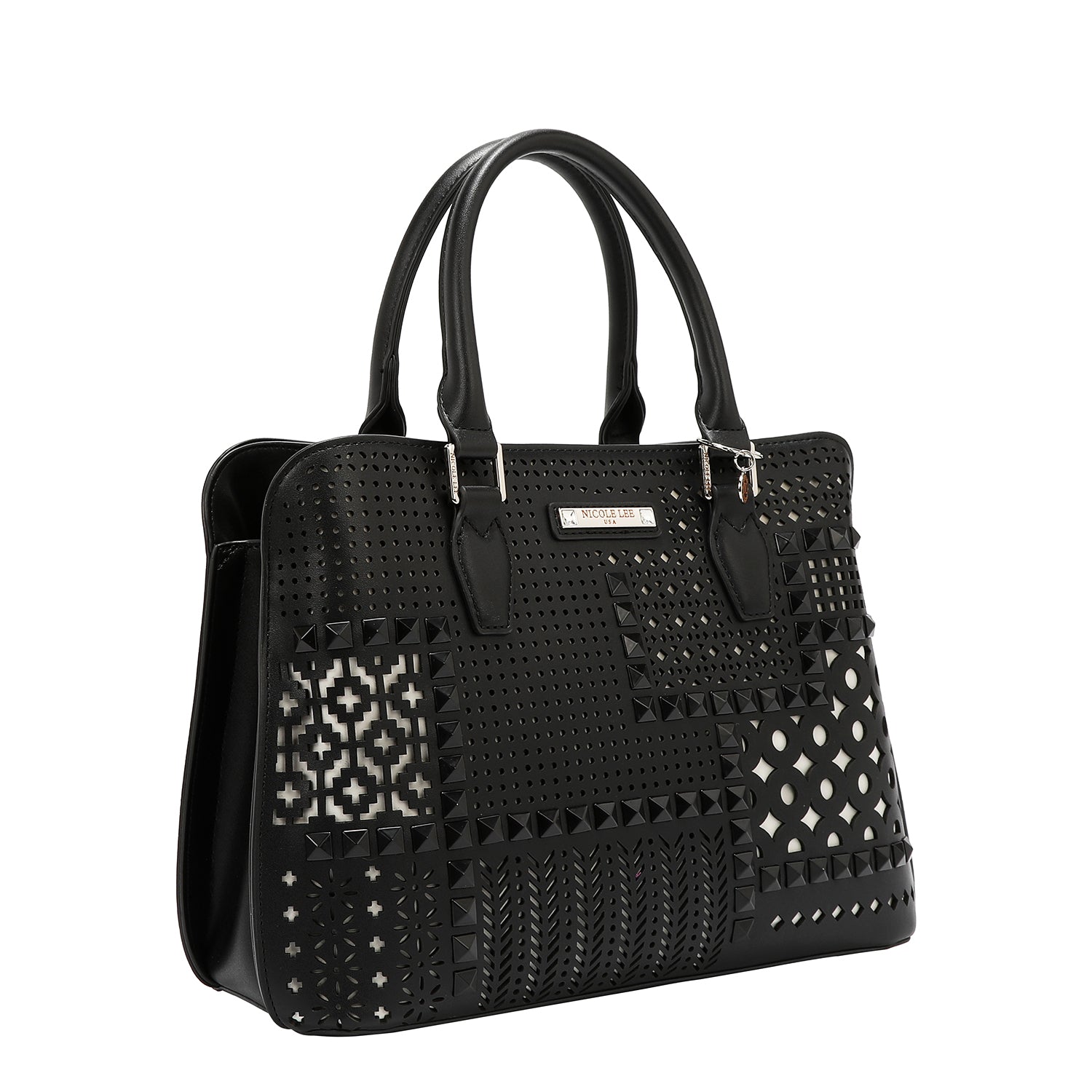 Dome bag with geometric cut (black)