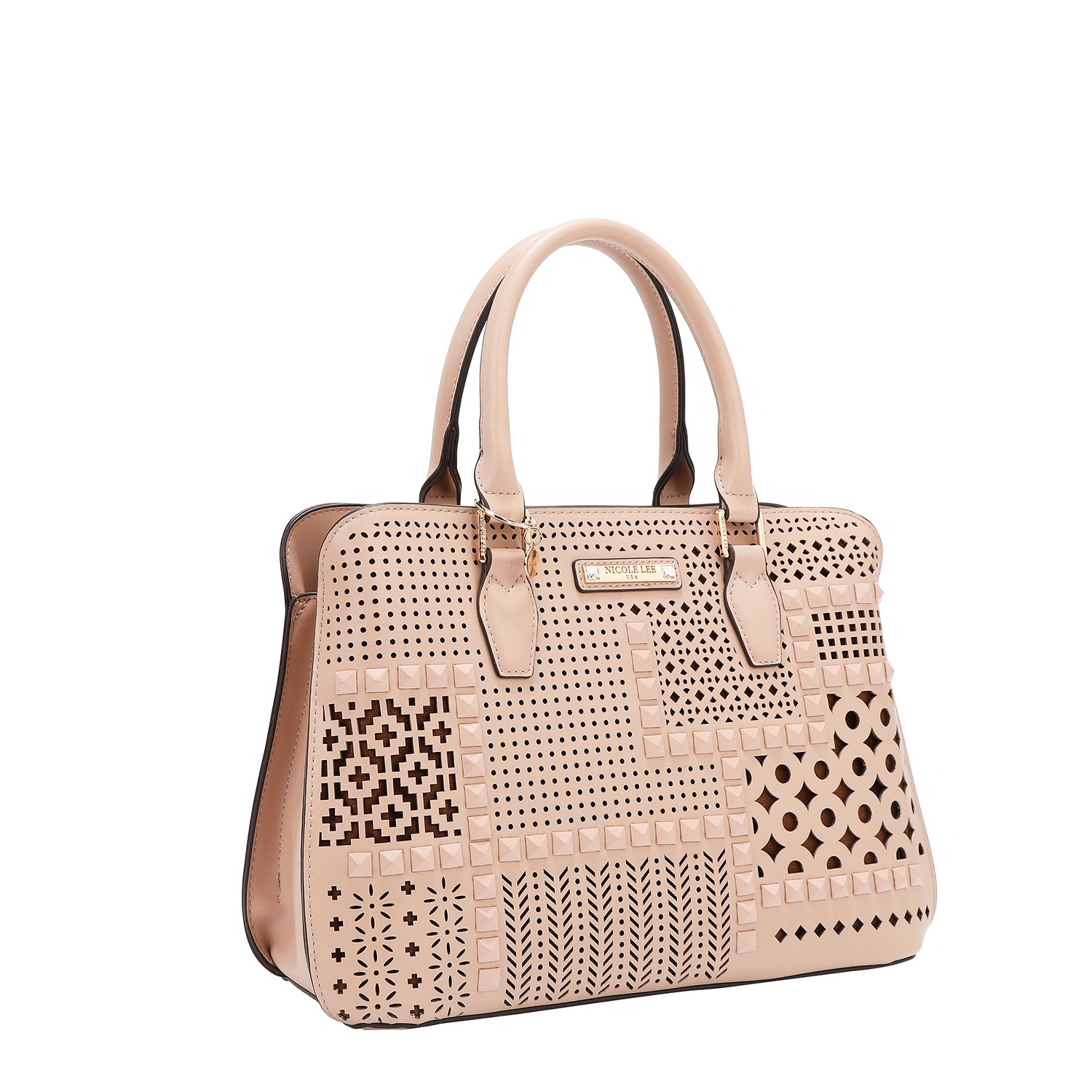 Dome bag with geometric cut (pink)