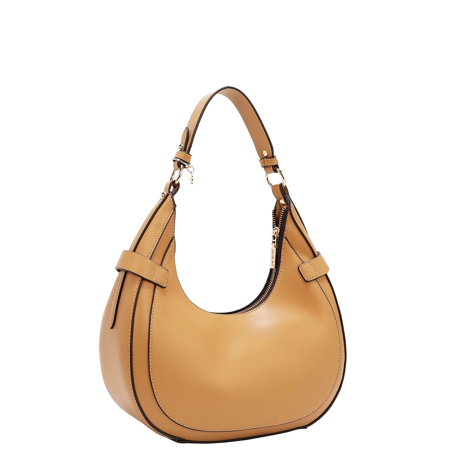 Shoulder bag with geometric cut (sand)
