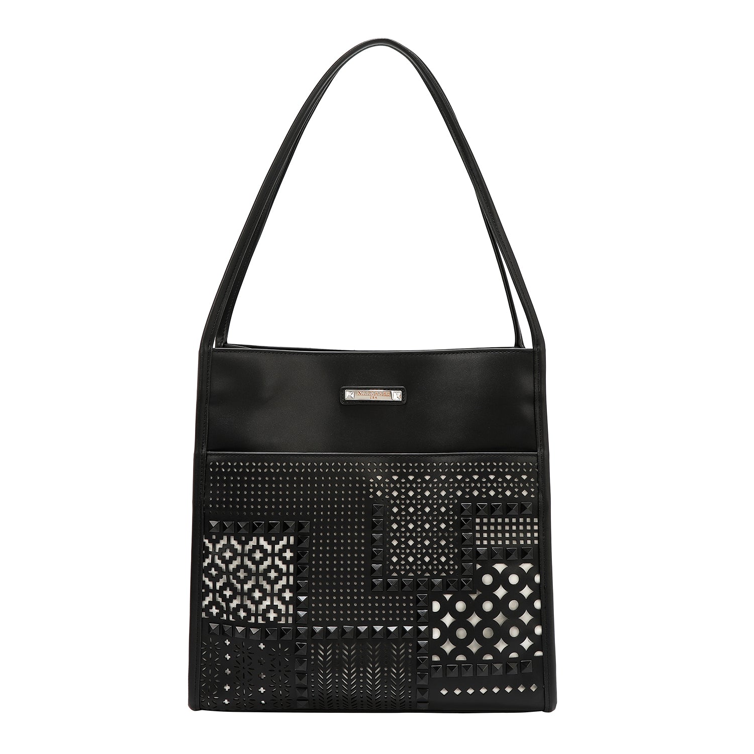 Two -piece bag with geometric cut (black)