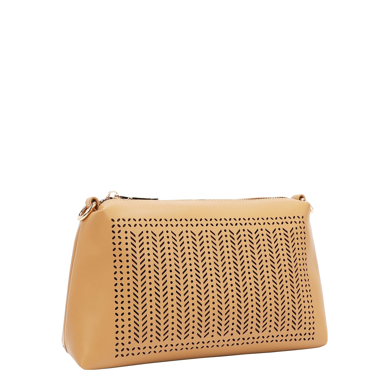Two -piece bag with geometric cuts (sand)