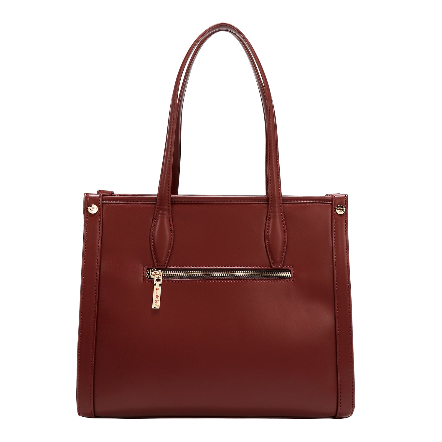 LASER CUT GEOMETRIC TOTE BAG (WINE)