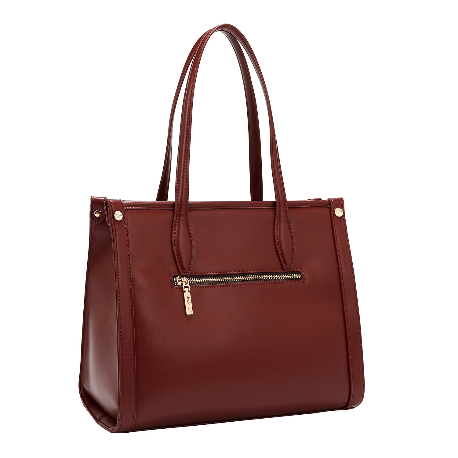 LASER CUT GEOMETRIC TOTE BAG (WINE)